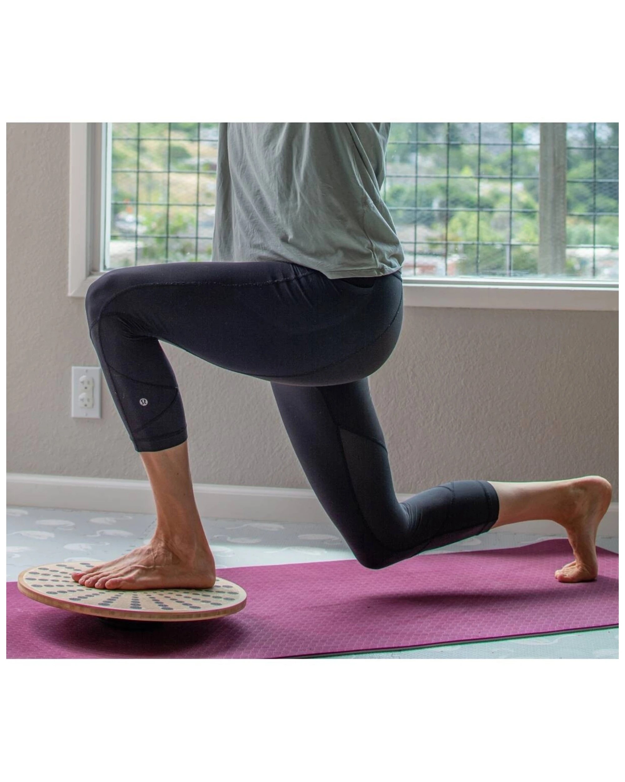 8 Kinderfeets Bamboo 40cm Balance Disk Fitness Yoga Core Trainer 3 Years Plus - Brown, 8 of 8