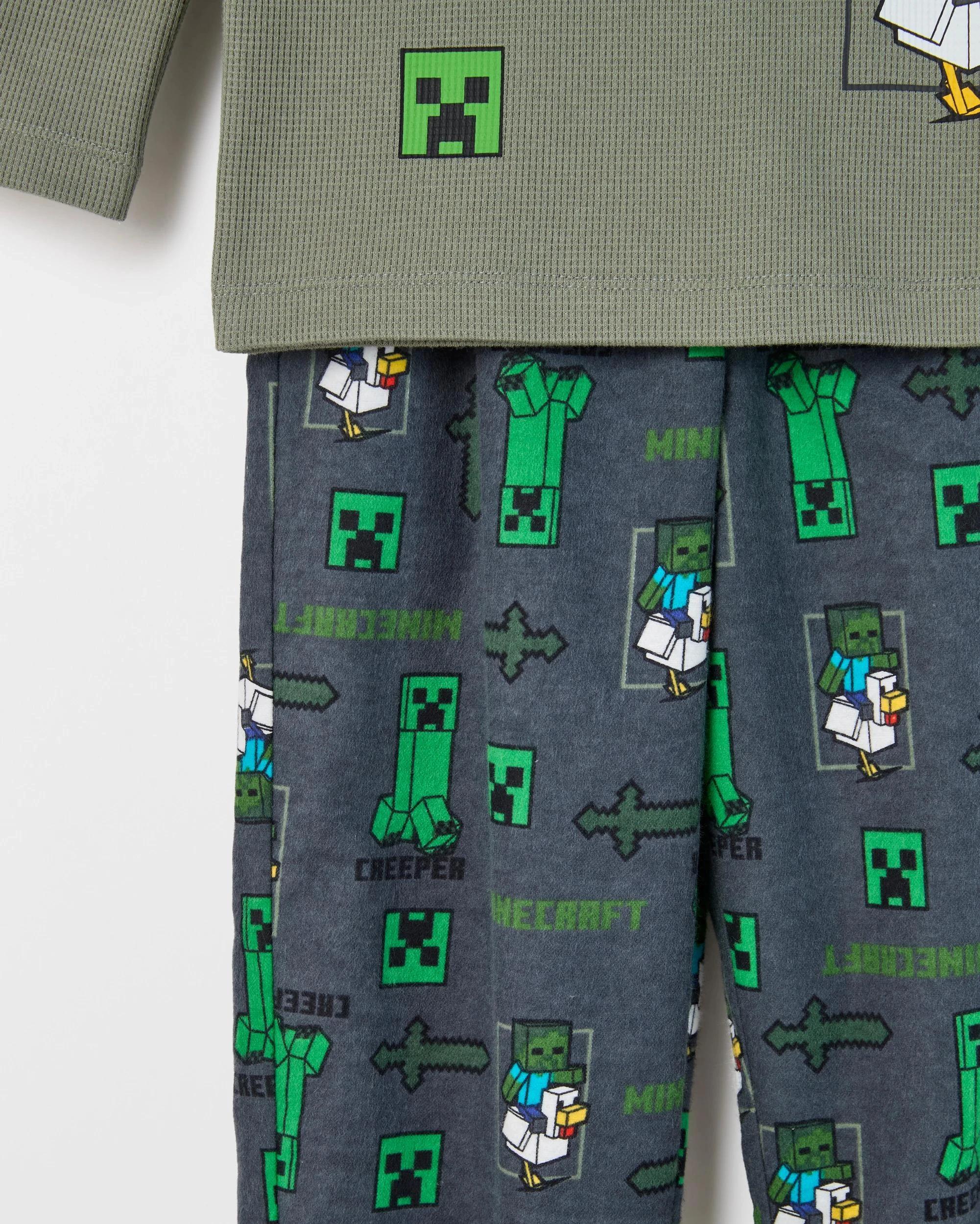 3 Minecraft Australian Cotton Younger Boys Knit/Flannelette Pyjama Set MINECRAFT, 3 of 3