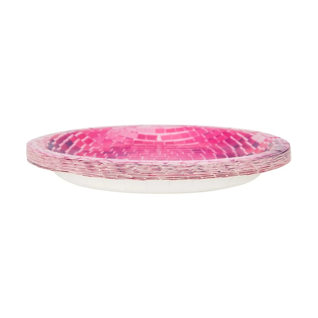 3 16 Piece Pink Disco Ball Paper Plates, 3 of 5