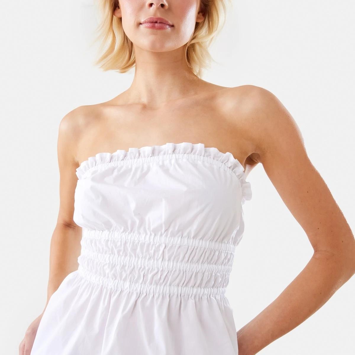 8 Strapless Ruched Top White, 8 of 8
