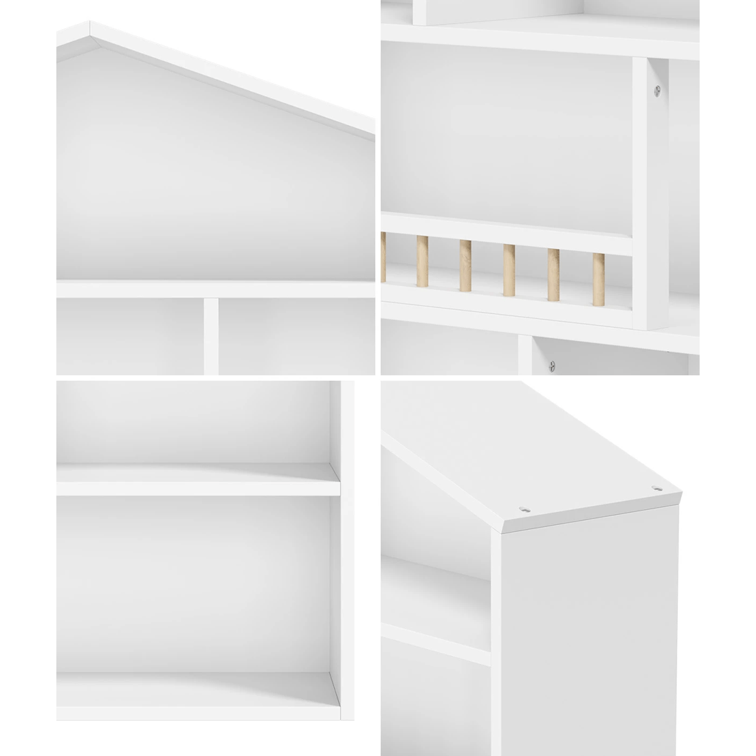 6 Oikiture Kids Bookshelf Toy Storage Organiser Bookcase Display Shelf Rack
 - White, 6 of 10