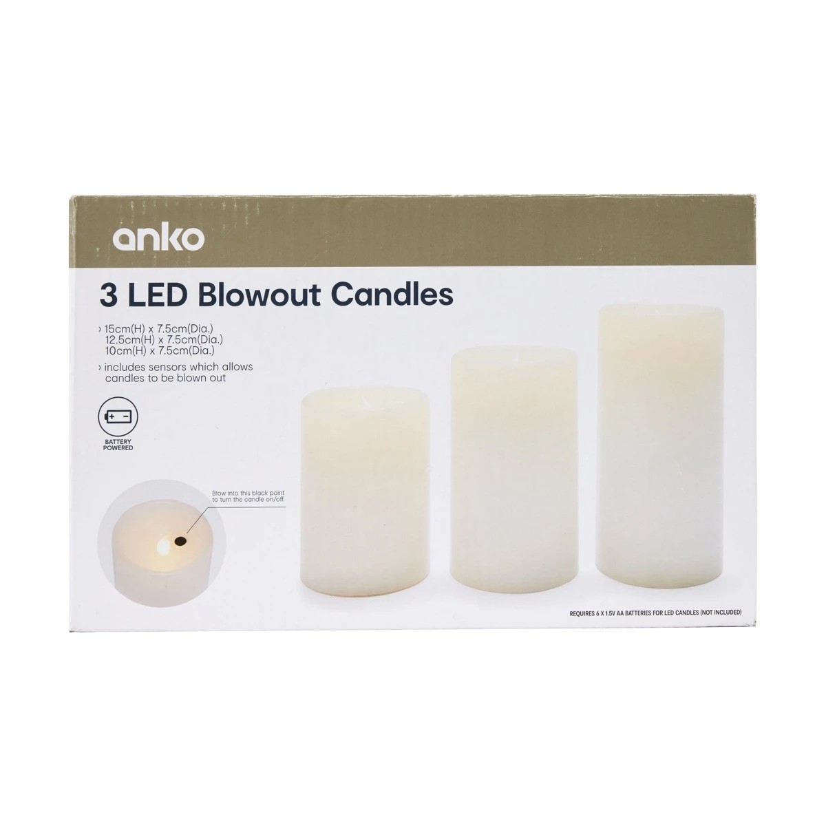 9 3 Piece LED Blowout Candles, 9 of 9