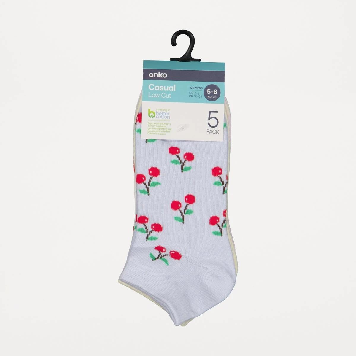 3 5 Pack Fashion Low Cut Socks Fruits, 3 of 3