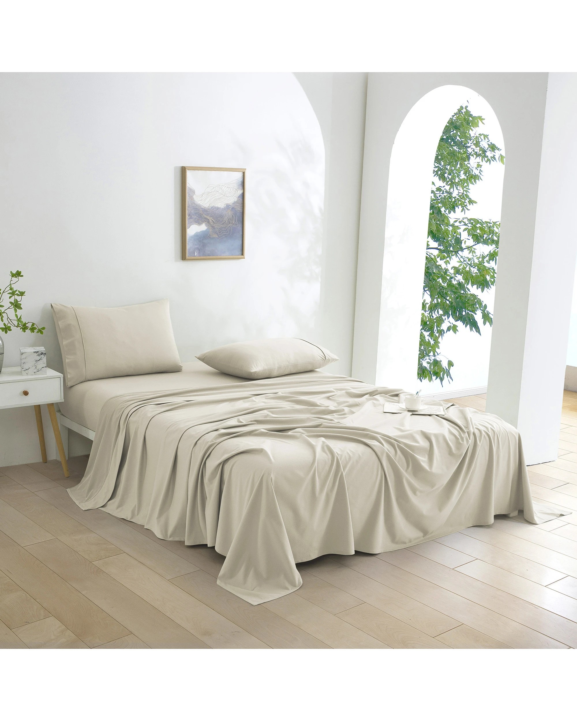 2 Dreamaker Micro Flannel Sheet Set - Single Bed - Cream, 2 of 9