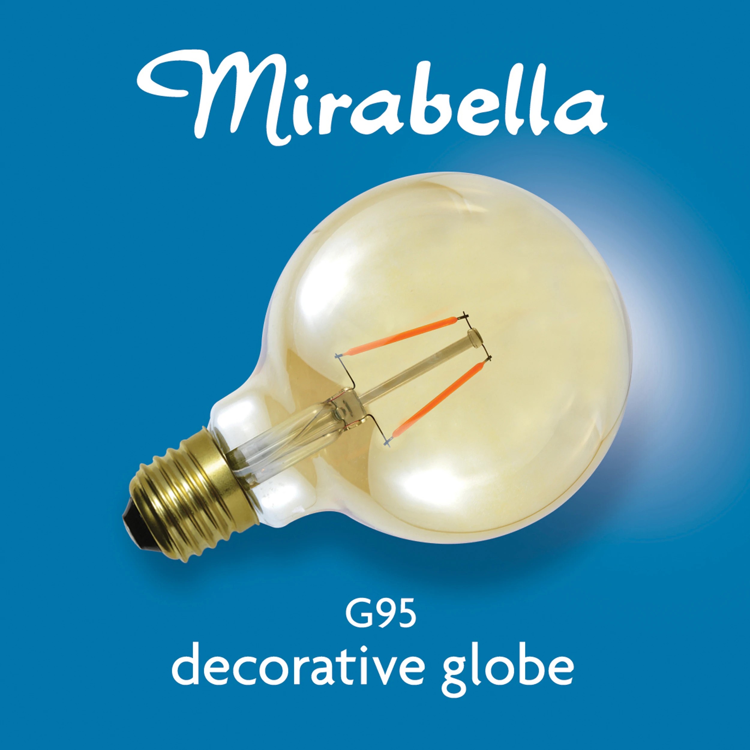 3 Mirabella E27 G95 2W Vintage Style Filament Amber Bulb, 3 of 6