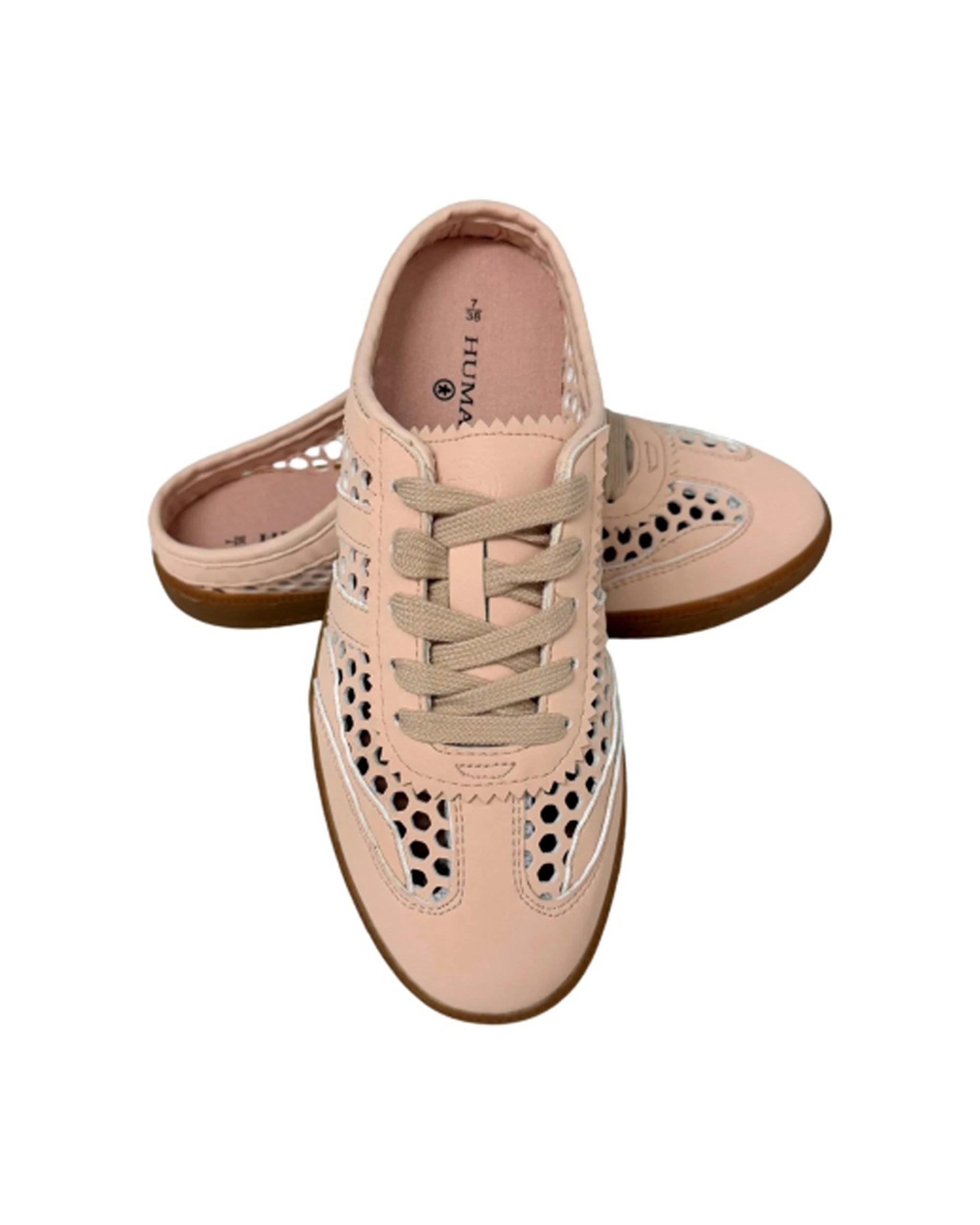 2 Human Shoes Becca Womens Backless Slip On Sneaker Gum Sole Pink PINK, 2 of 4