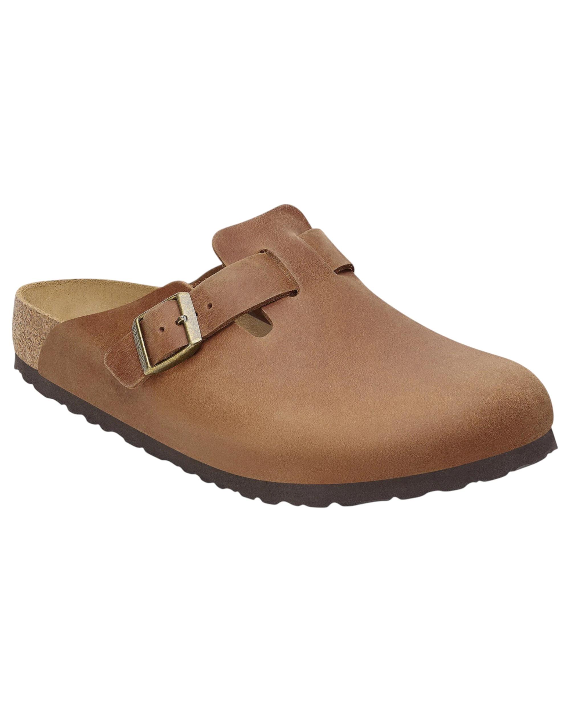 7 Birkenstock Mens Boston Clogs Oiled Leather Regular Slip On Sandals COGNAC, 7 of 8