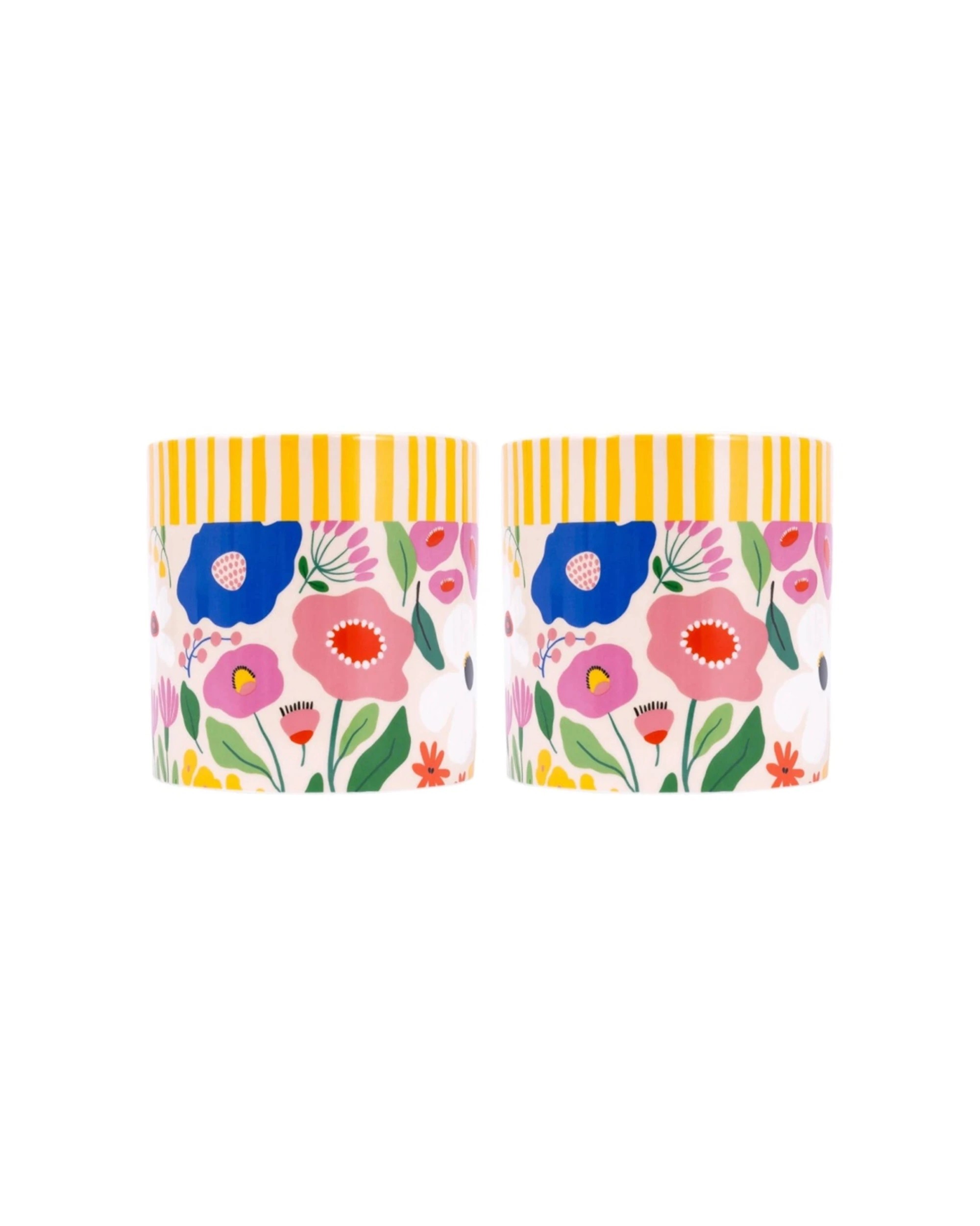 1 Splosh 2PK Billie Floral Ceramic Planter Drainage Hole Plug 12cm - Multi, 1 of 5