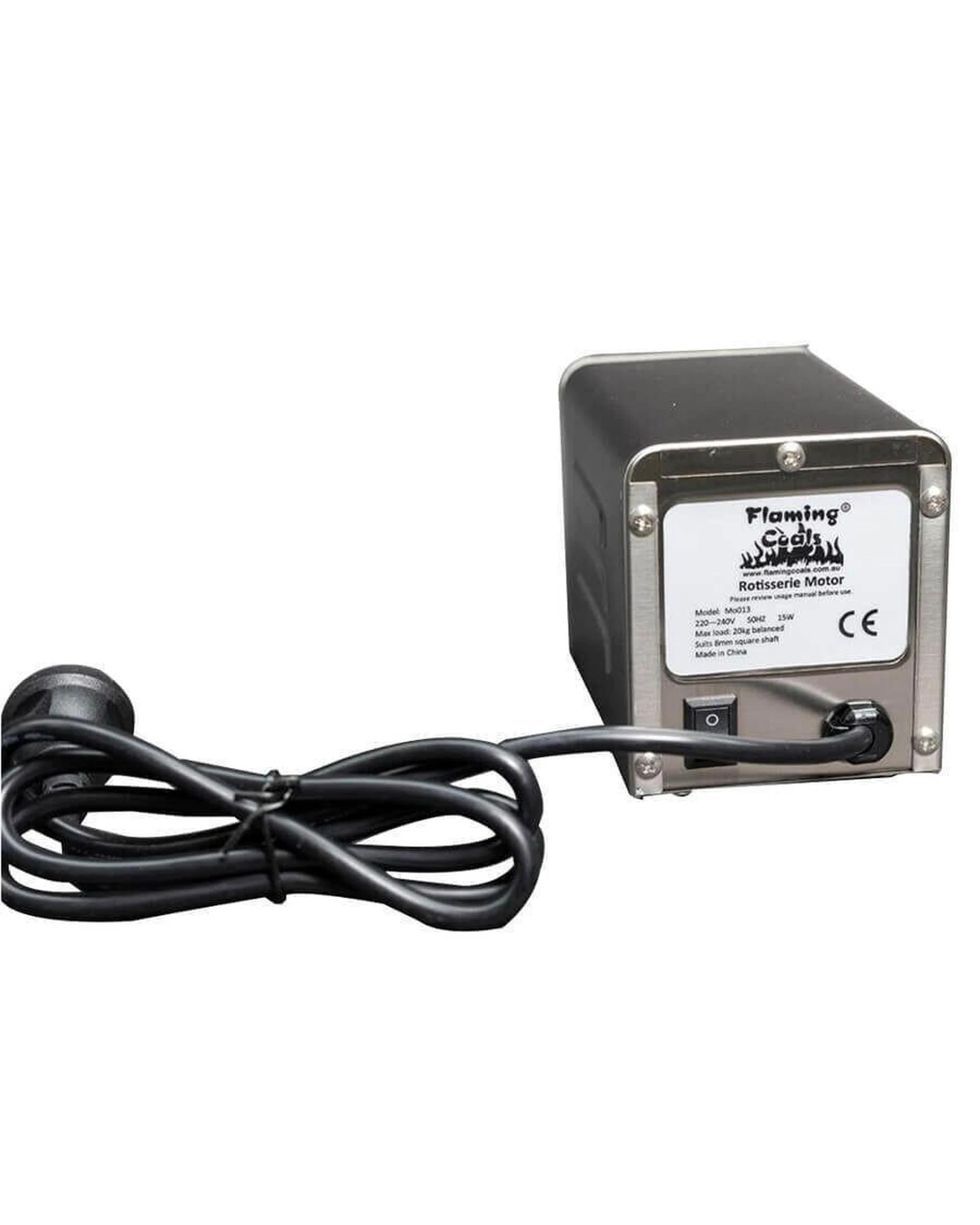 7 Flaming Coals Stainless Steel BBQ Spit Rotisserie 240v Motor - 20kg, 7 of 9