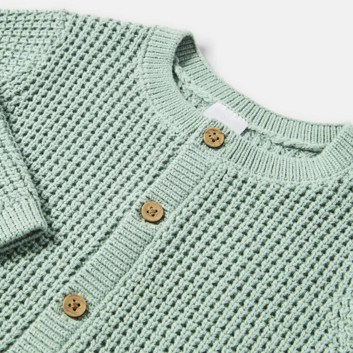 3 Button Cardigan Surf Green, 3 of 3