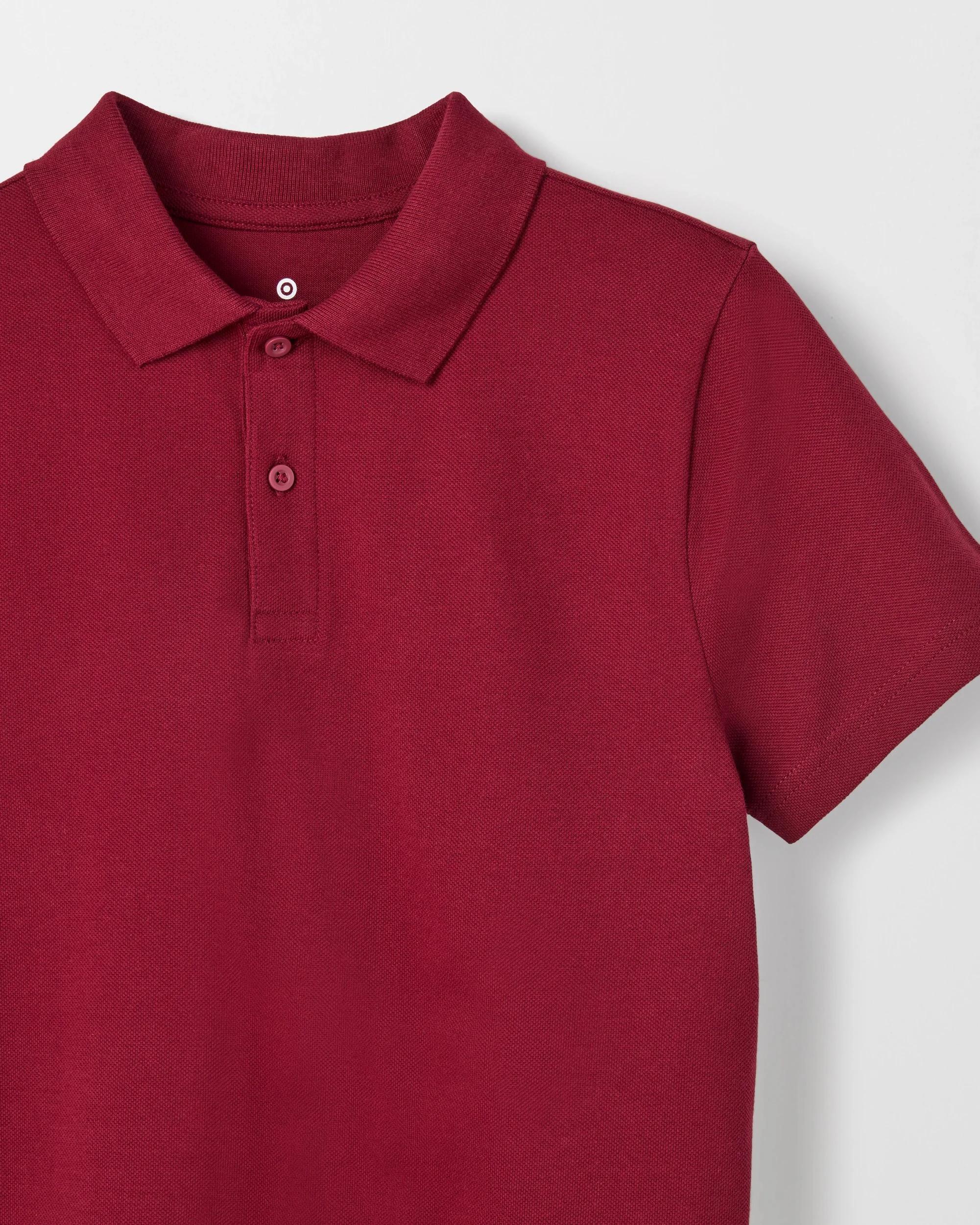 3 Target Australian Cotton 2 Pack Short Sleeve Polo T-Shirt BURGUNDY, 3 of 5