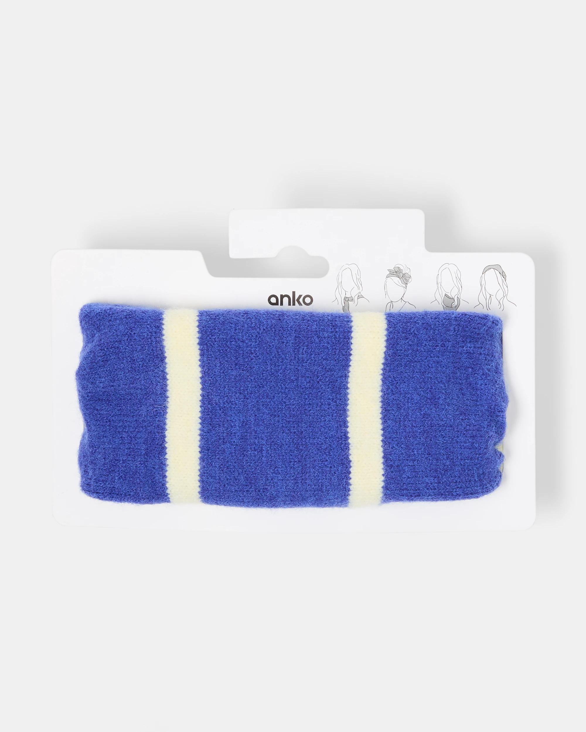 3 Triangle Stripe Scarf Acc Blue, 3 of 3