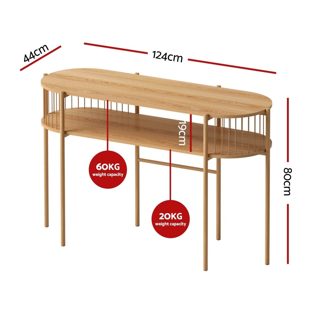 2 Artiss Console Table 124CM - Natural, 2 of 3