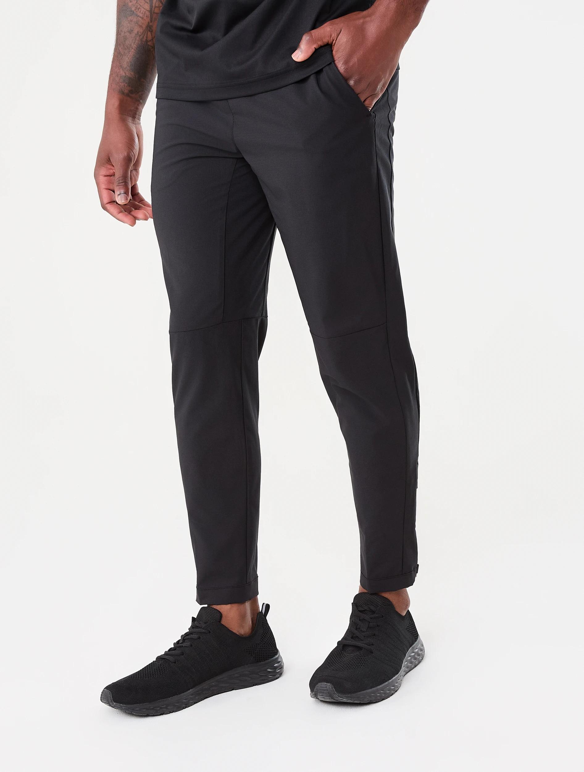 2 Active Mens Stretch Woven Joggers BLACK, 2 of 7