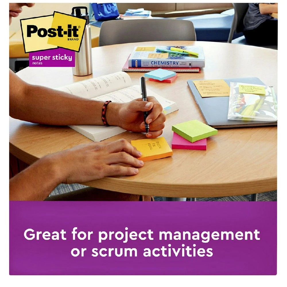4 Post-it Super Sticky Notes 76 x 76mm Energy Boost 5 Pack, 4 of 10