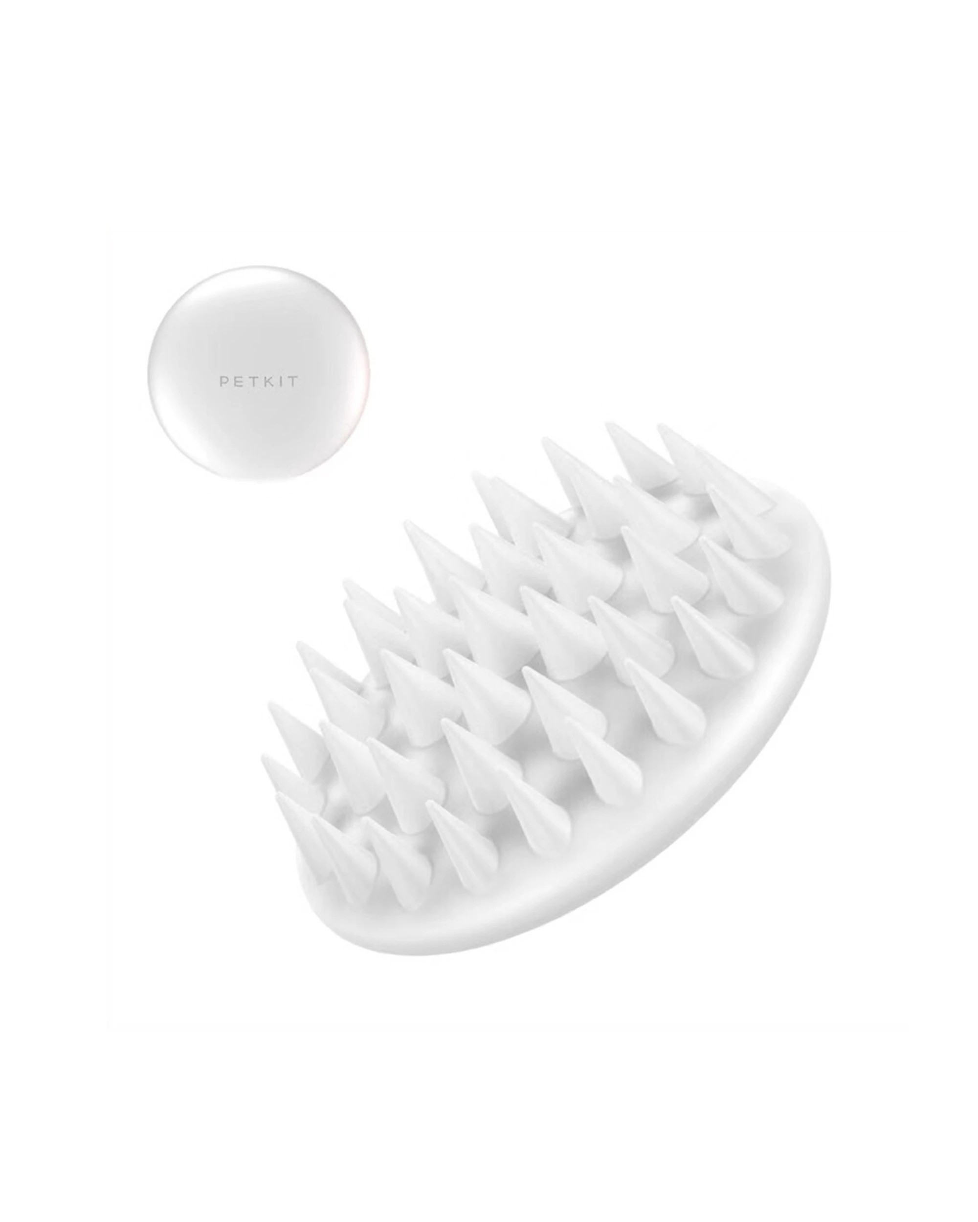 3 Petkit Everclean Massage Comb Pet Grooming Brush Soft Silicone Hair Remover - White, 3 of 8