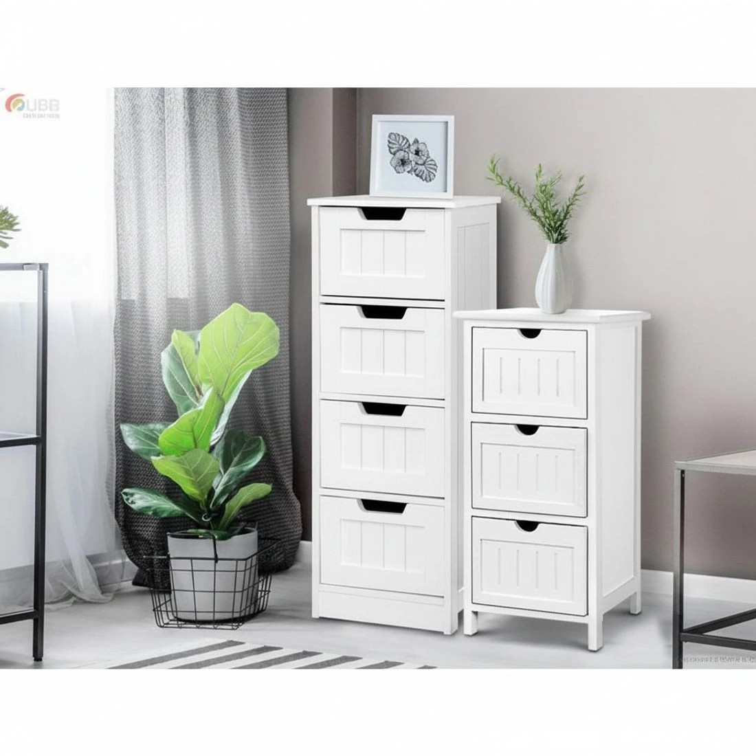 7 Artiss 4 Chest of Drawers Bedroom Storage Tallboy Cabinet Clothes Organizer Smooth Runners Easy Assembly - White, 7 of 8