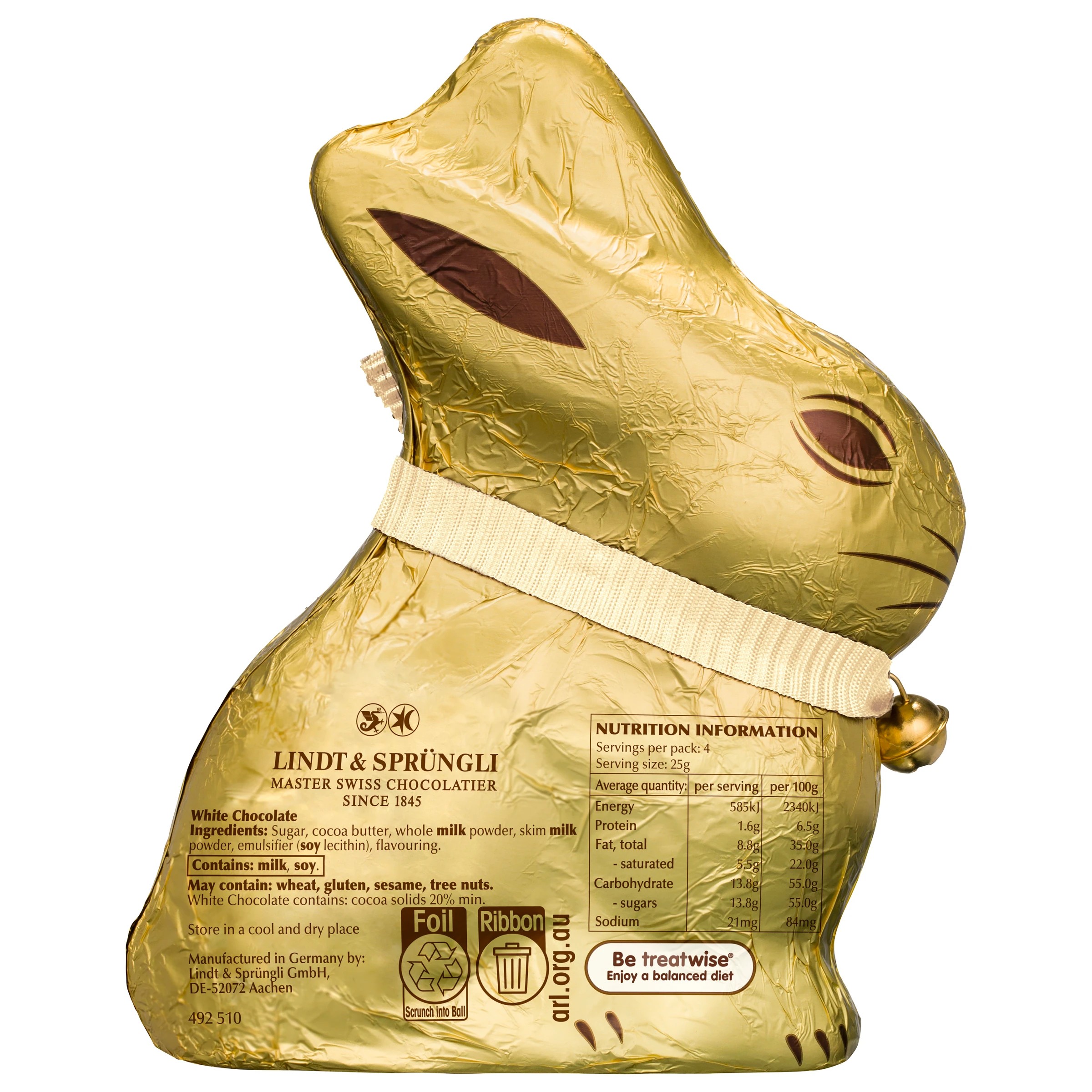 2 Lindt White Chocolate Gold Bunny 100g, 2 of 7