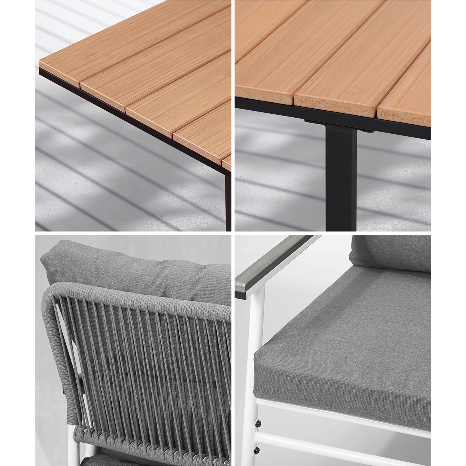 5 Livsip Outdoor Dining Set Patio Furniture Setting Garden Table and Chairs 5PCS - Multi, 5 of 9