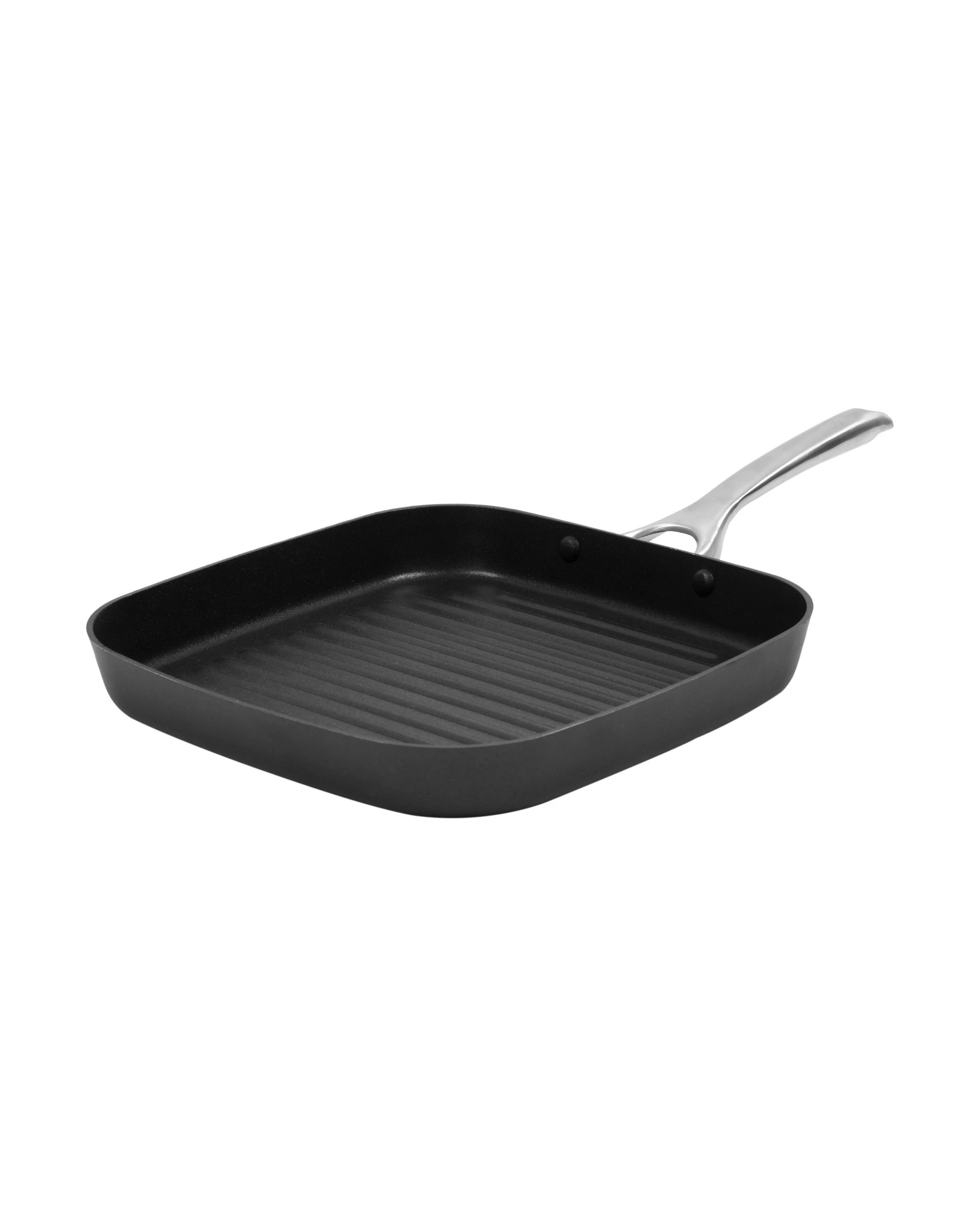 1 Gourmet Kitchen Meteore Non-Stick Square Grill Pan 28cm - Black and Silver, 1 of 7