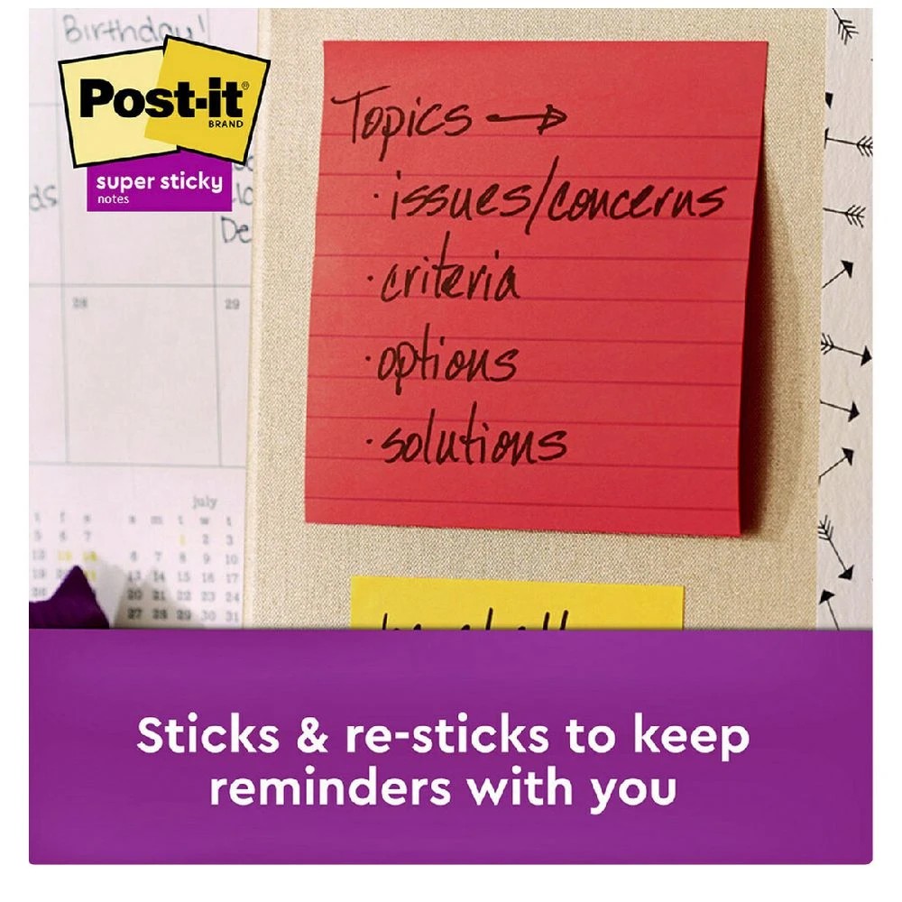 3 Post-it Super Sticky Notes 101x101mm Playful Primaries 6 Pack, 3 of 10