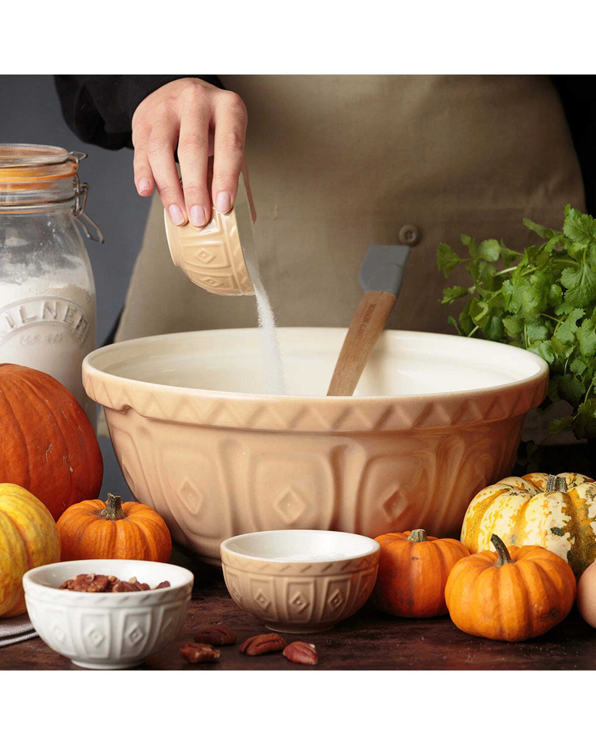 4 Mason Cash Cane Mixing Bowl 33cm 6L Durable Glazed Earthenware Kitchenware - Beige, 4 of 4