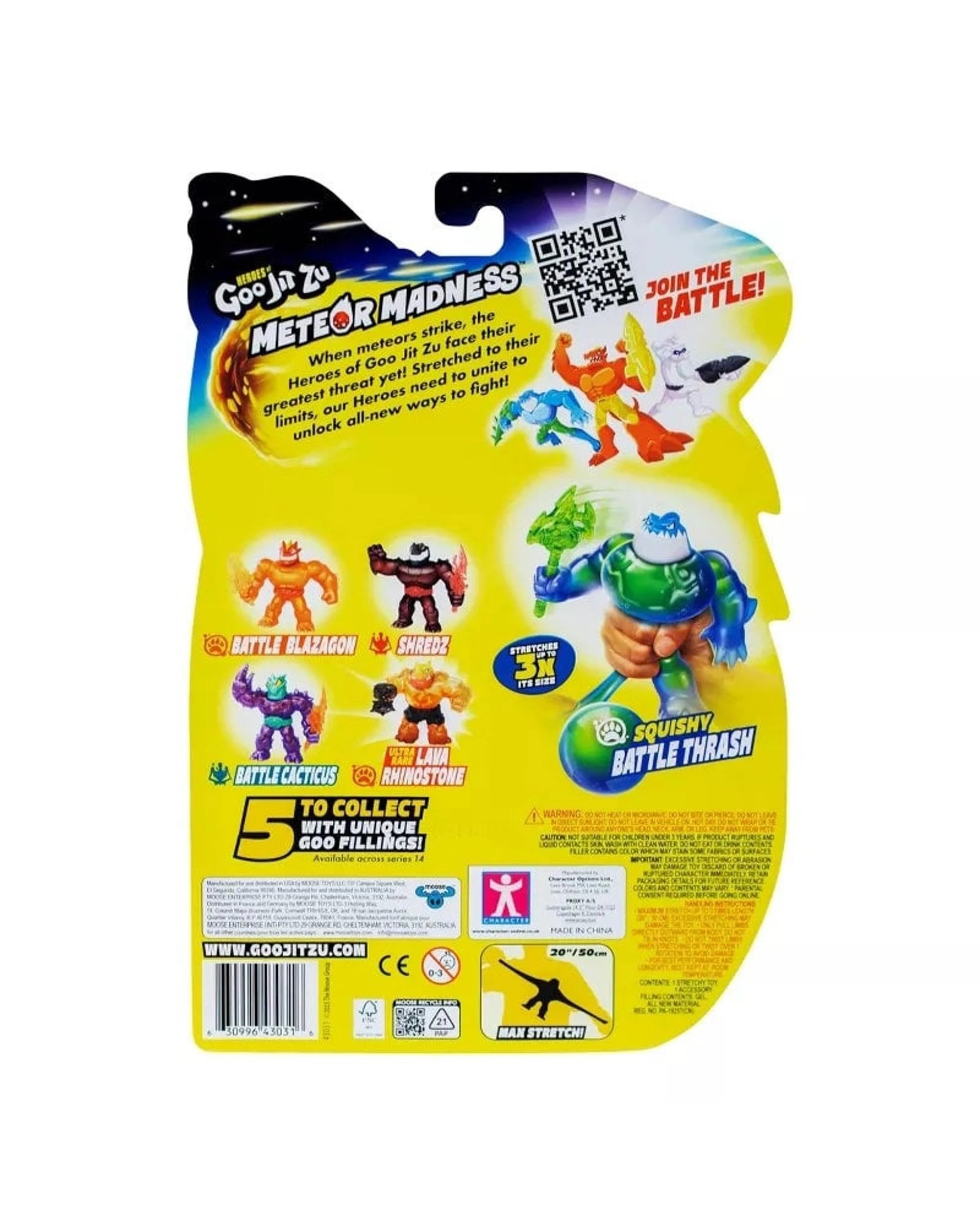 4 Heroes of Goo-Jit-Zu Series 14 Meteor Madness Thrash Hero Pack, 4 of 8