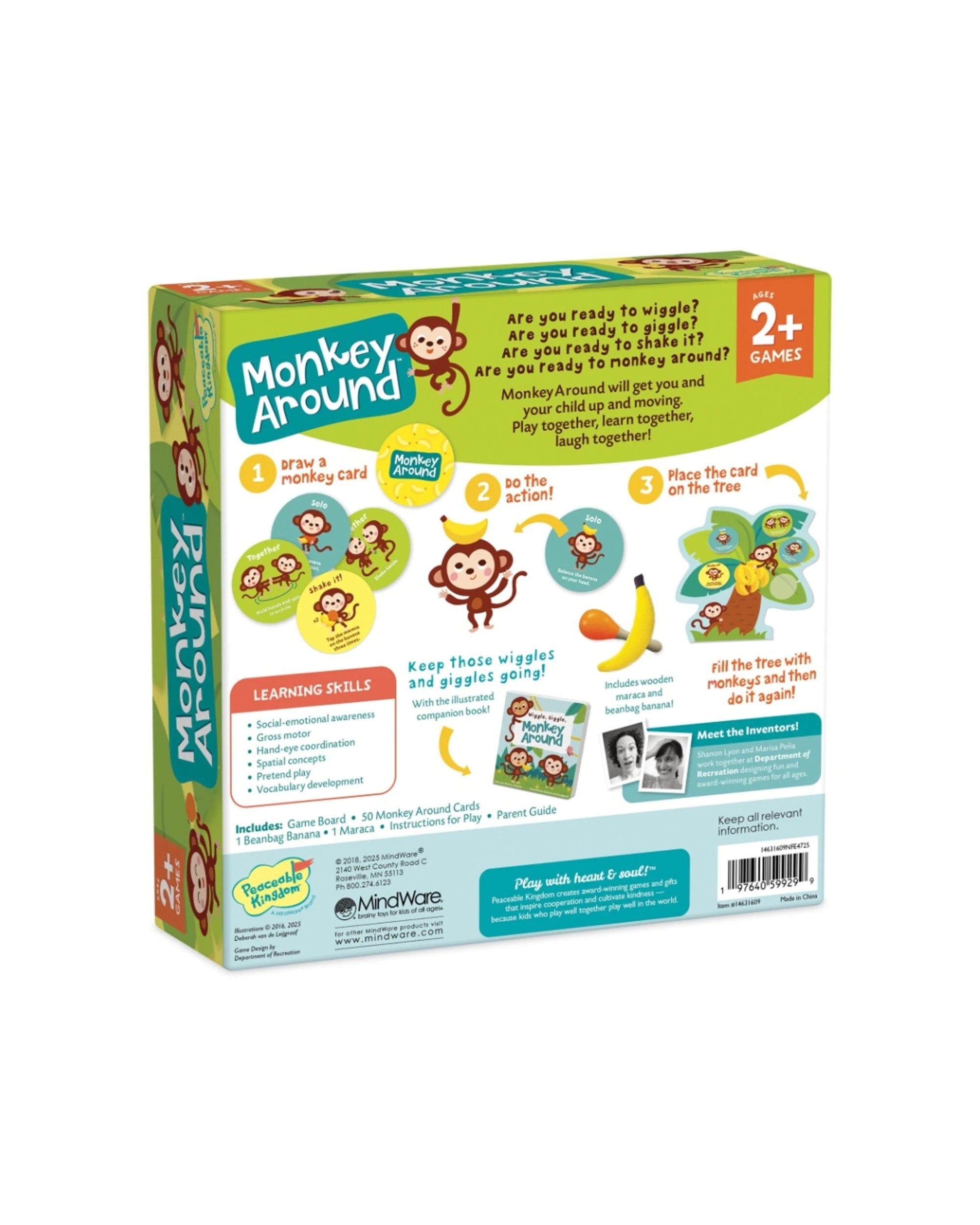 2 Peaceable Kingdom Monkey Around Deluxe Edition Kids Game With Wooden Maraca - Multi, 2 of 2