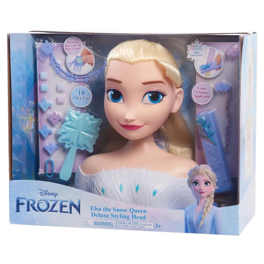 1 18 Piece Disney Frozen Elsa the Snow Queen Deluxe Styling Head Playset, 1 of 6