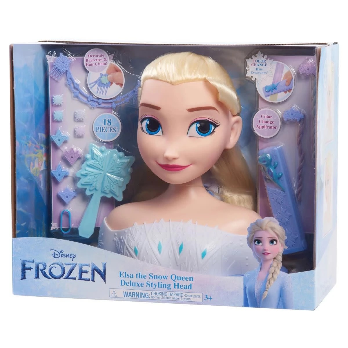 1 18 Piece Disney Frozen Elsa the Snow Queen Deluxe Styling Head Playset, 1 of 6