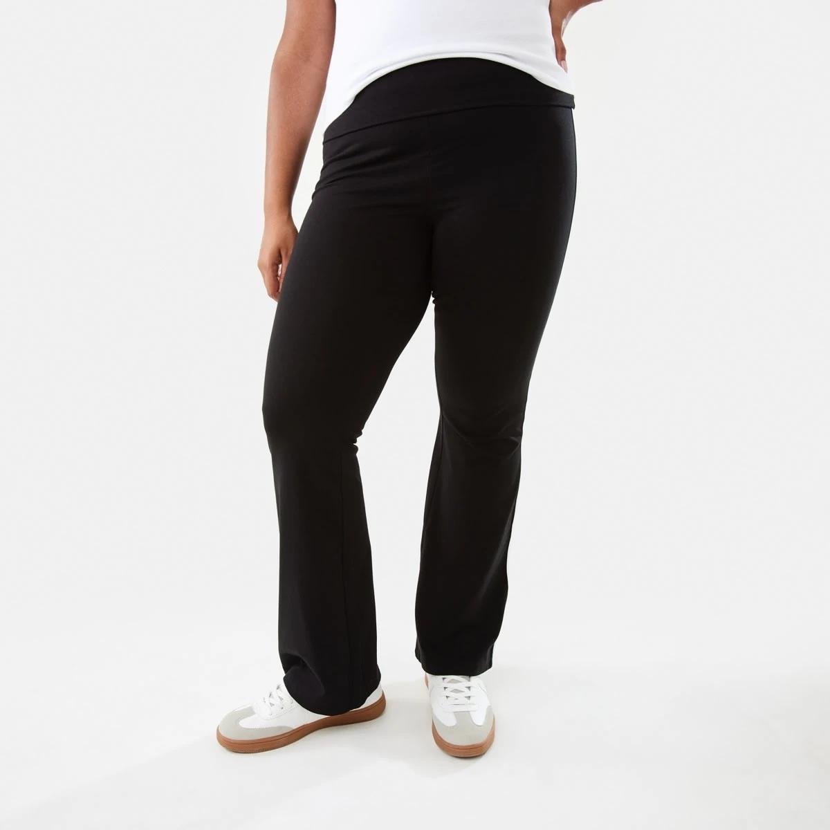 3 Side Stripe Fold Down Flare Pants Black, 3 of 8