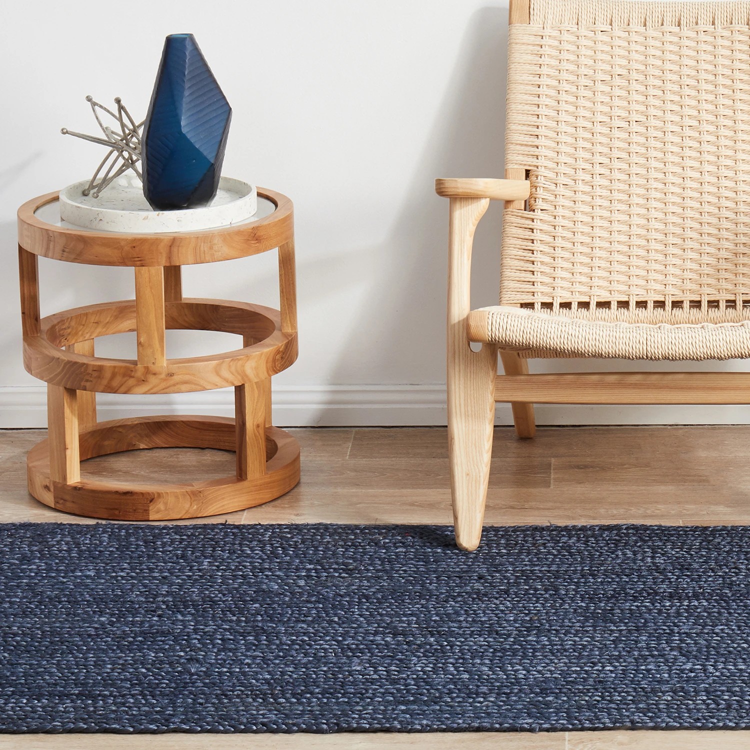 4 Common Ground Rugs Shoreline Navy 300x80cm - Medium Runner Hand Braided Jute Rug - Blue, 4 of 9