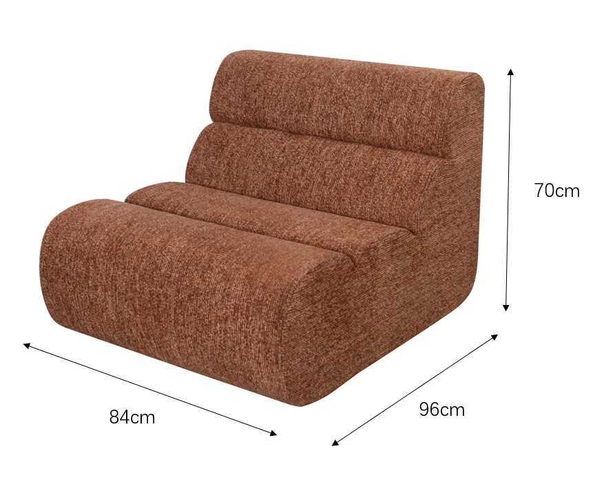 8 Rae Modular Compressed Lounge Chair - Rust, 8 of 8