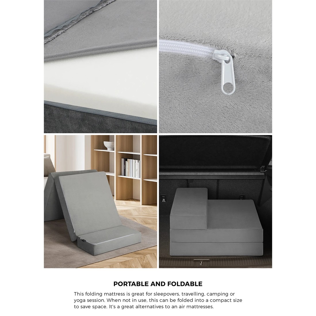 7 Bedra Folding Foam Mattress Single Foldable Sofa Bed Portable Camping Floor Mat
 - Grey, 7 of 10