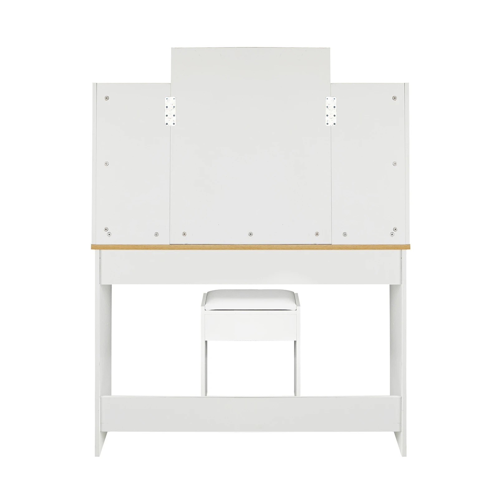 8 Oikiture Dressing Table Stool Set Makeup Mirror Storage Drawer 10led Bulbs
 - White, 8 of 9