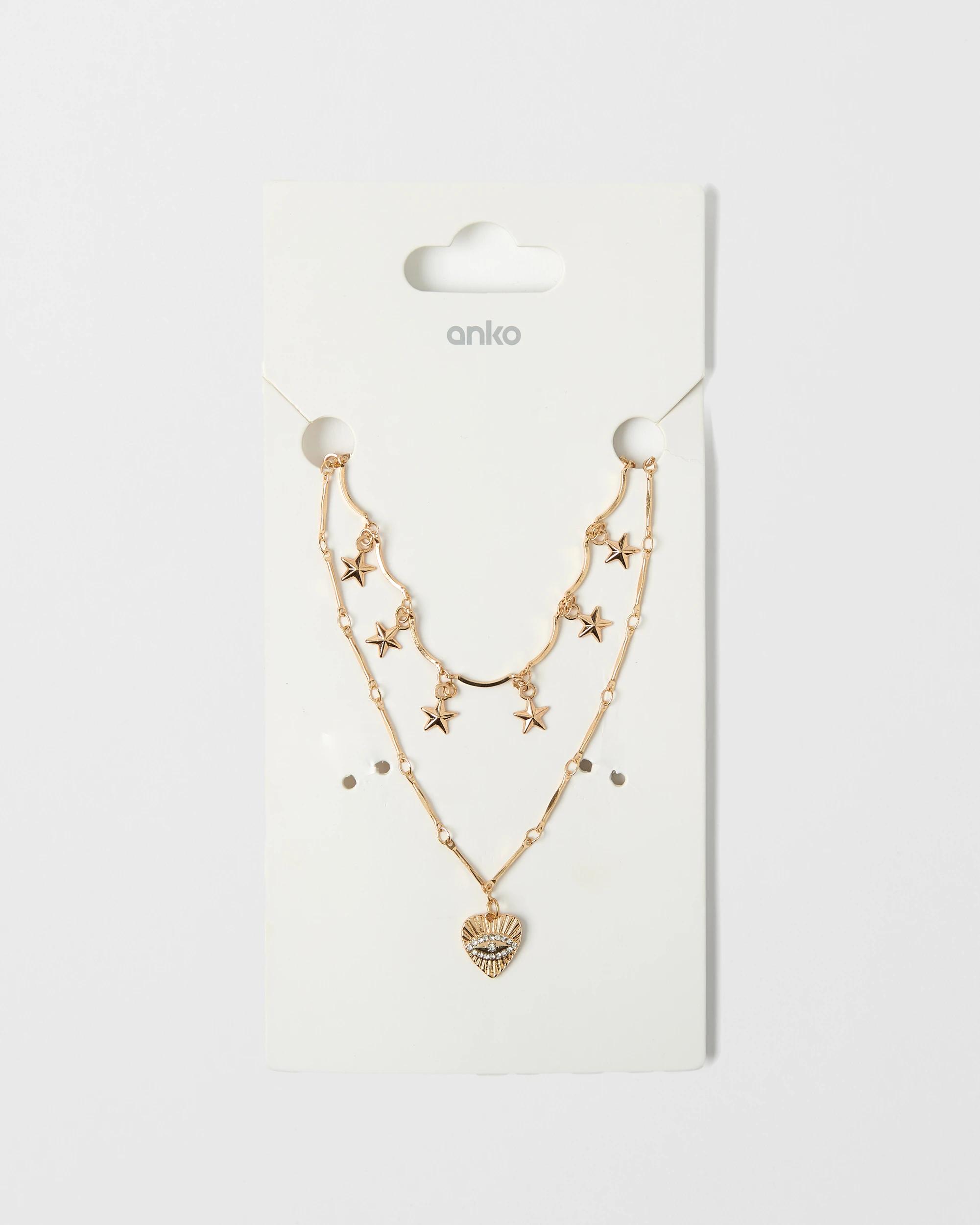 5 2 Pack Celestial Necklace - Gold Tone Gold, 5 of 5