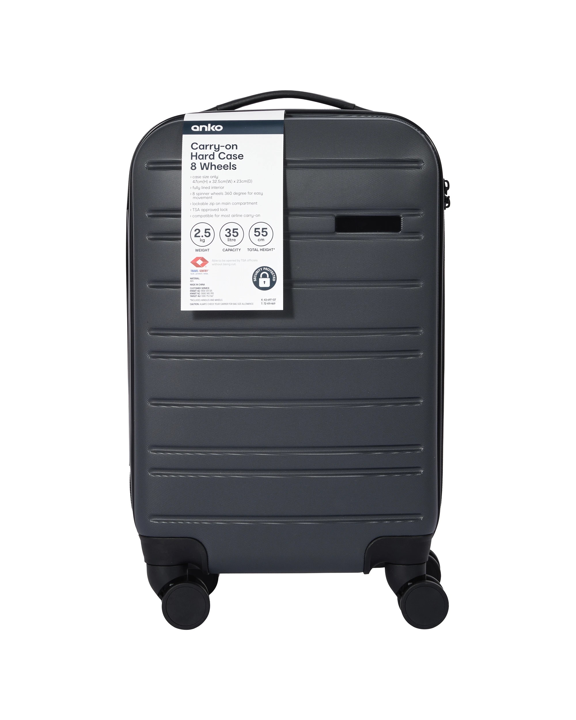 8 8 Wheels Carry-on Hard Case - Charcoal, 8 of 8