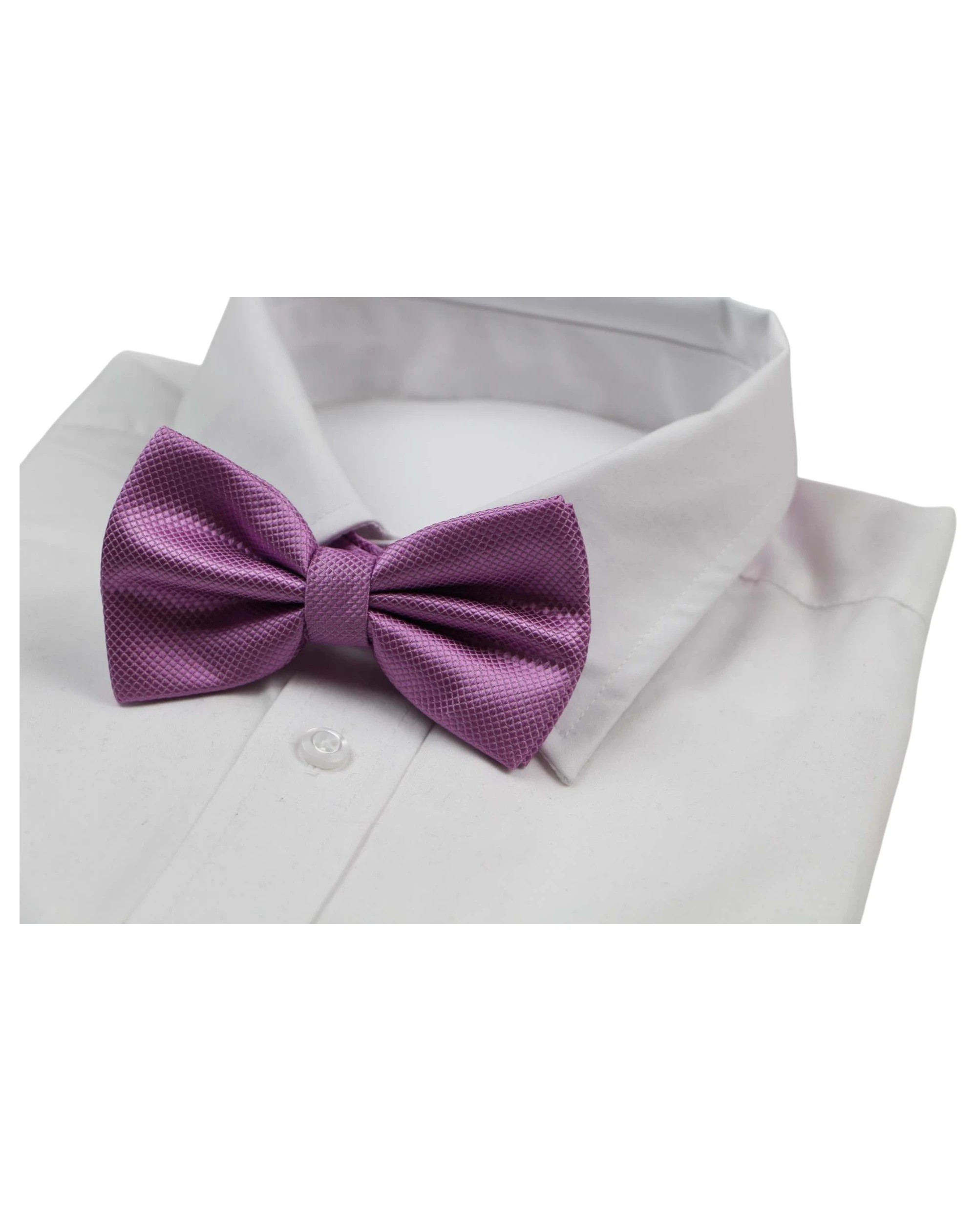 1 Zasel Mens Light Purple Plain Coloured Checkered Bow Tie, 1 of 3