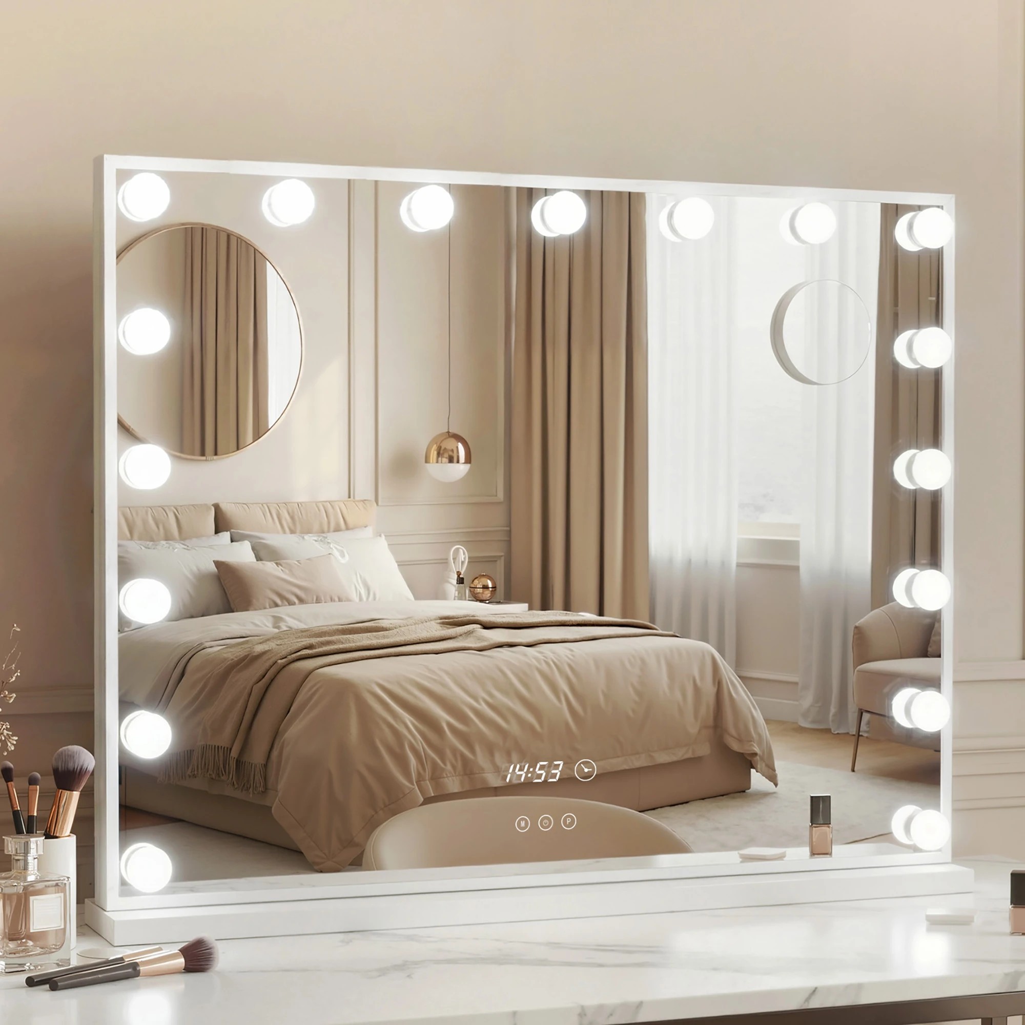 7 Embellir Makeup Mirror 80x60cm Hollywood Vanity with LED Light Tabletop - Multi, 7 of 7