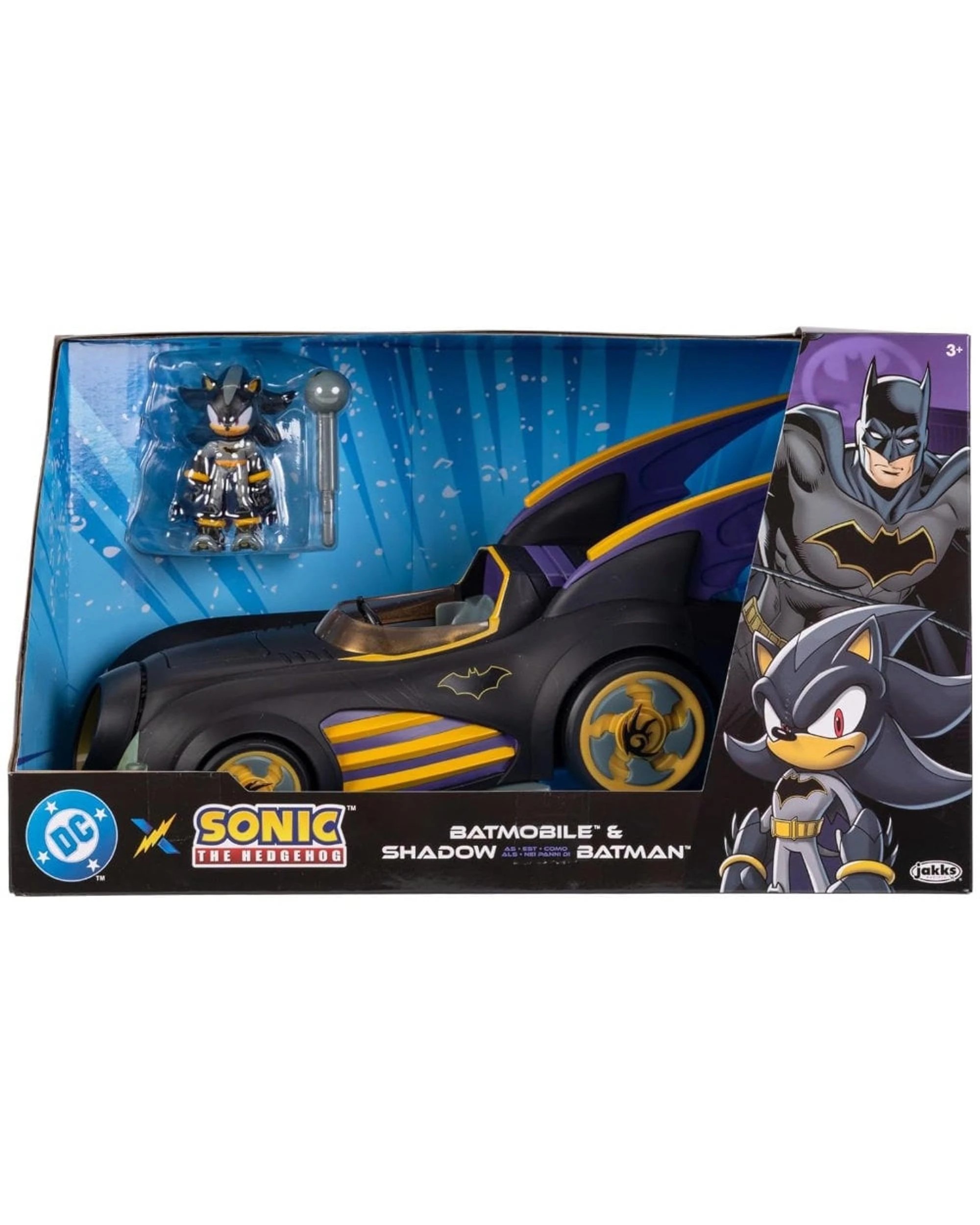 1 Sonic The Hedgehog X DC Shadow as Batman 5 inch Figure with Batmobile, 1 of 6