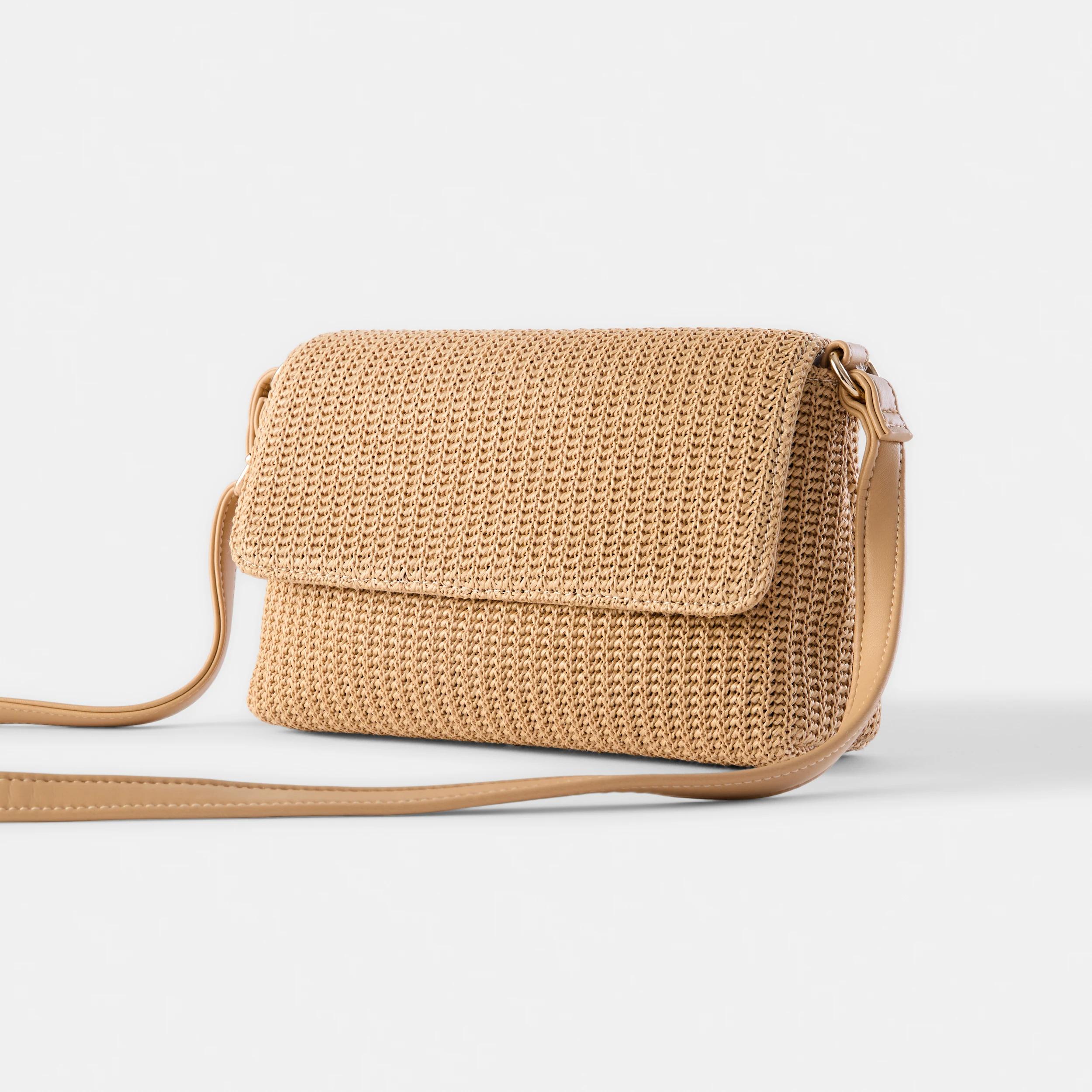 3 Straw Crossbody Bag Natural, 3 of 7