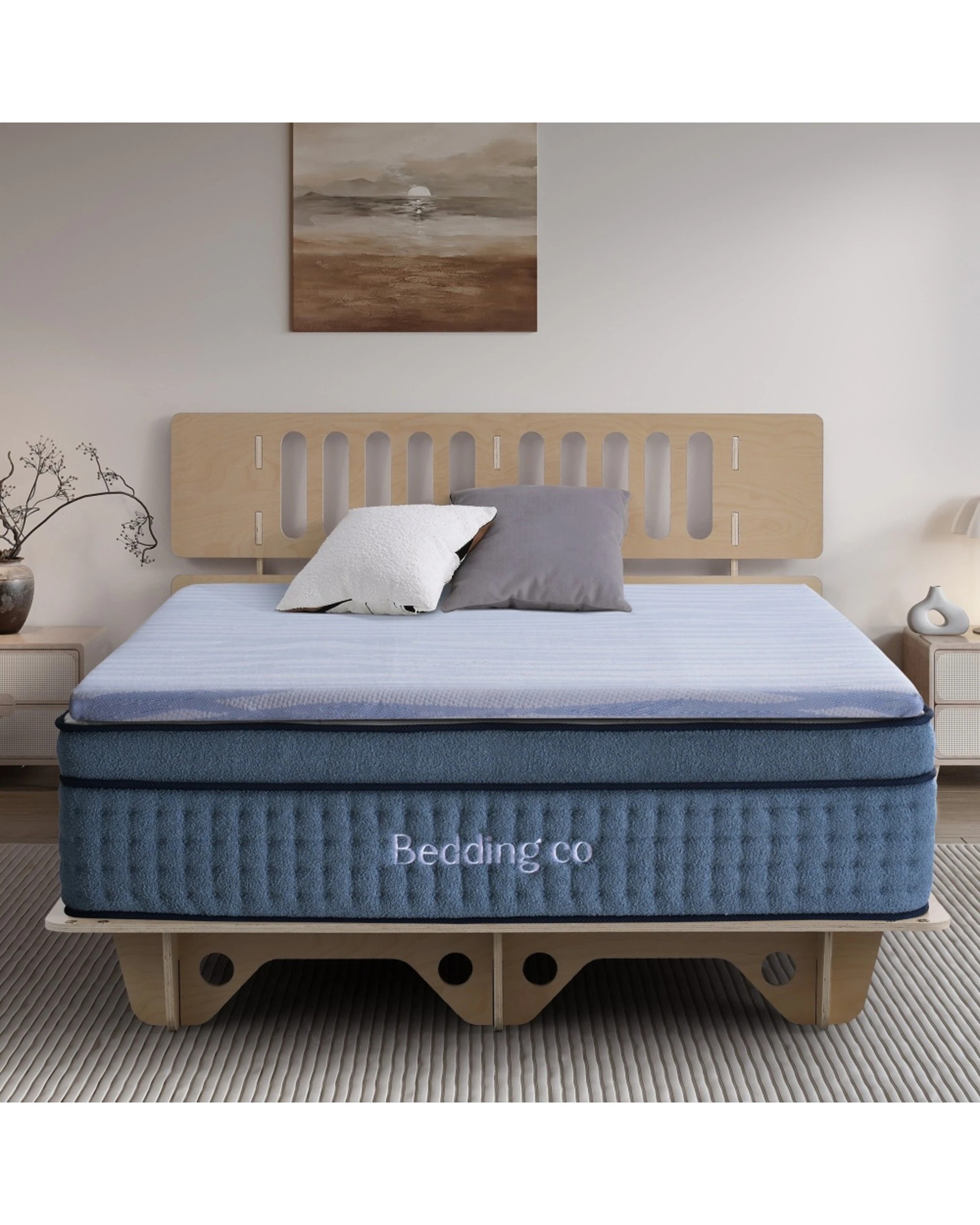 2 Bedding co Cooling Air Memory Foam Mattress Topper Super King - Blue, 2 of 8