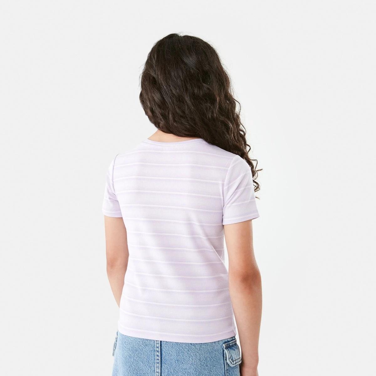 2 Short Sleeve Rib Top Pur Stripe, 2 of 9