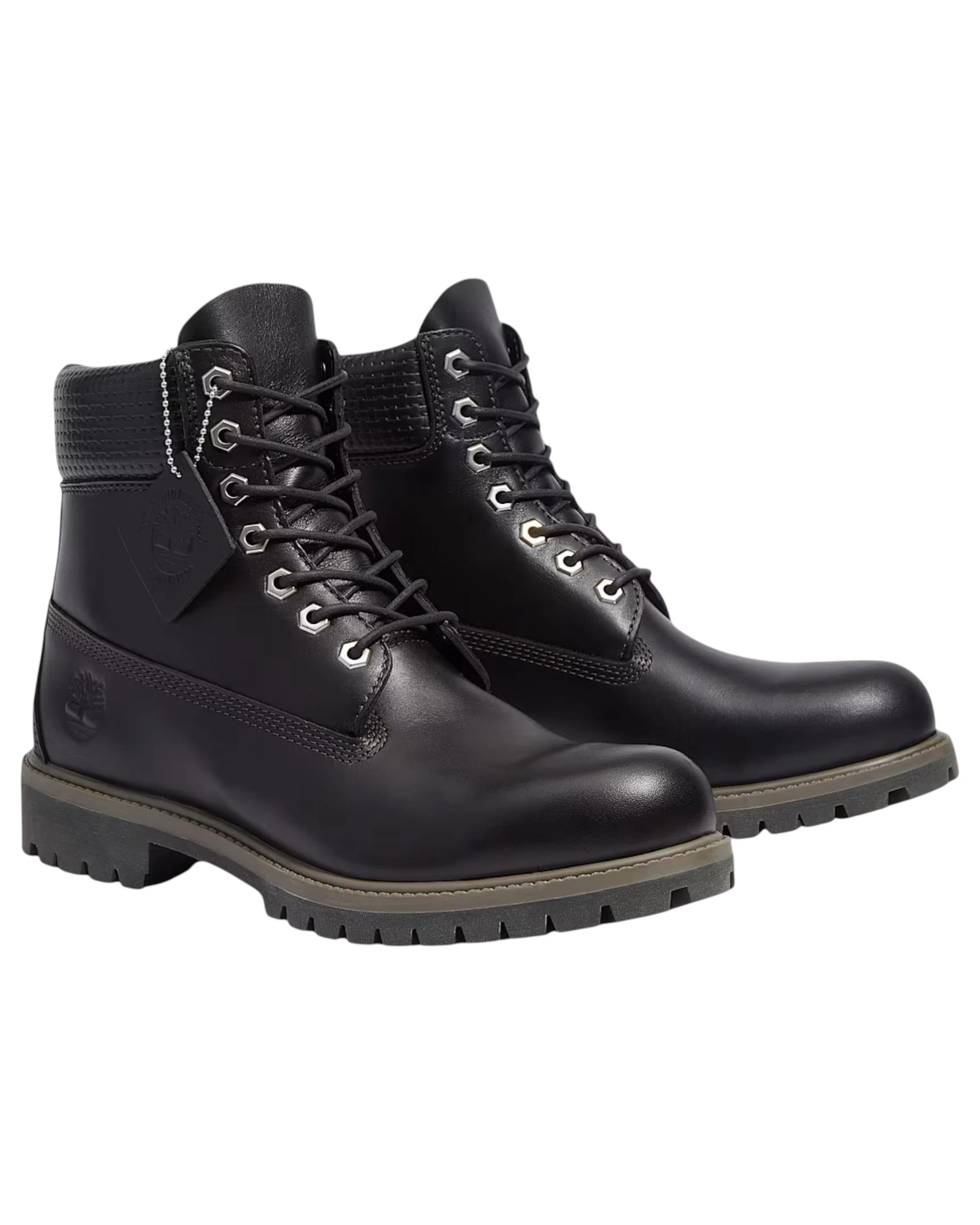 4 Timberland Mens 6-Inch Premium Waterproof Leather Wide Boot BLACK GRAIN, 4 of 7