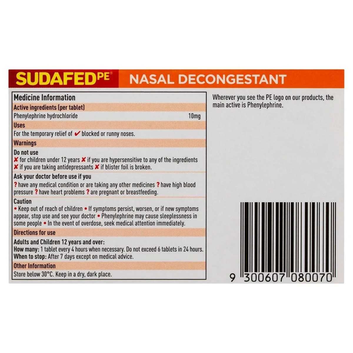 3 Anko 20 Pack Sudafed PE Nasal Decongestant Tablets - Red, 3 of 4