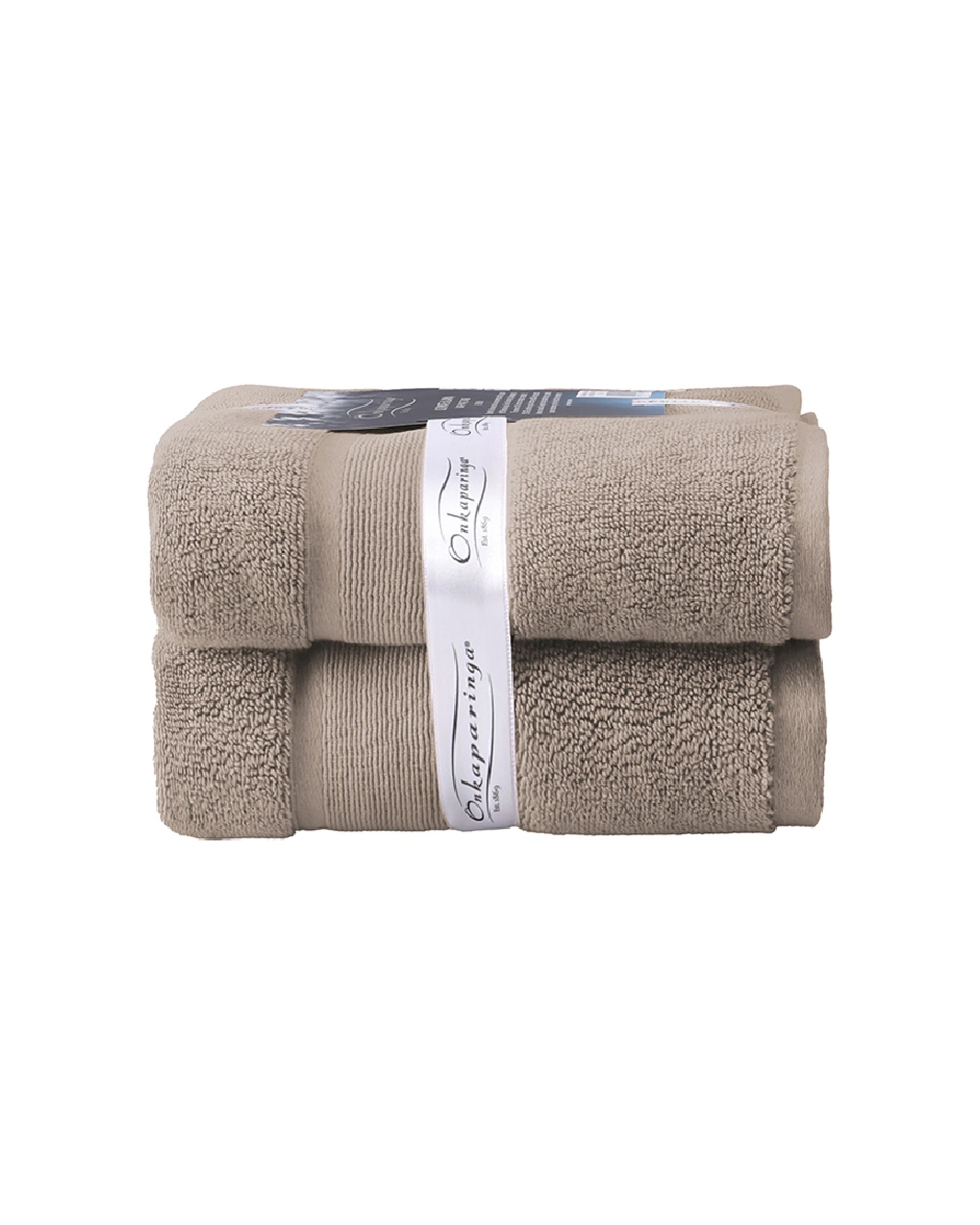 1 Onkaparinga Ultimate Alanya Bath Mat/Towel 850Gsm Almond 2PK - Beige, 1 of 3