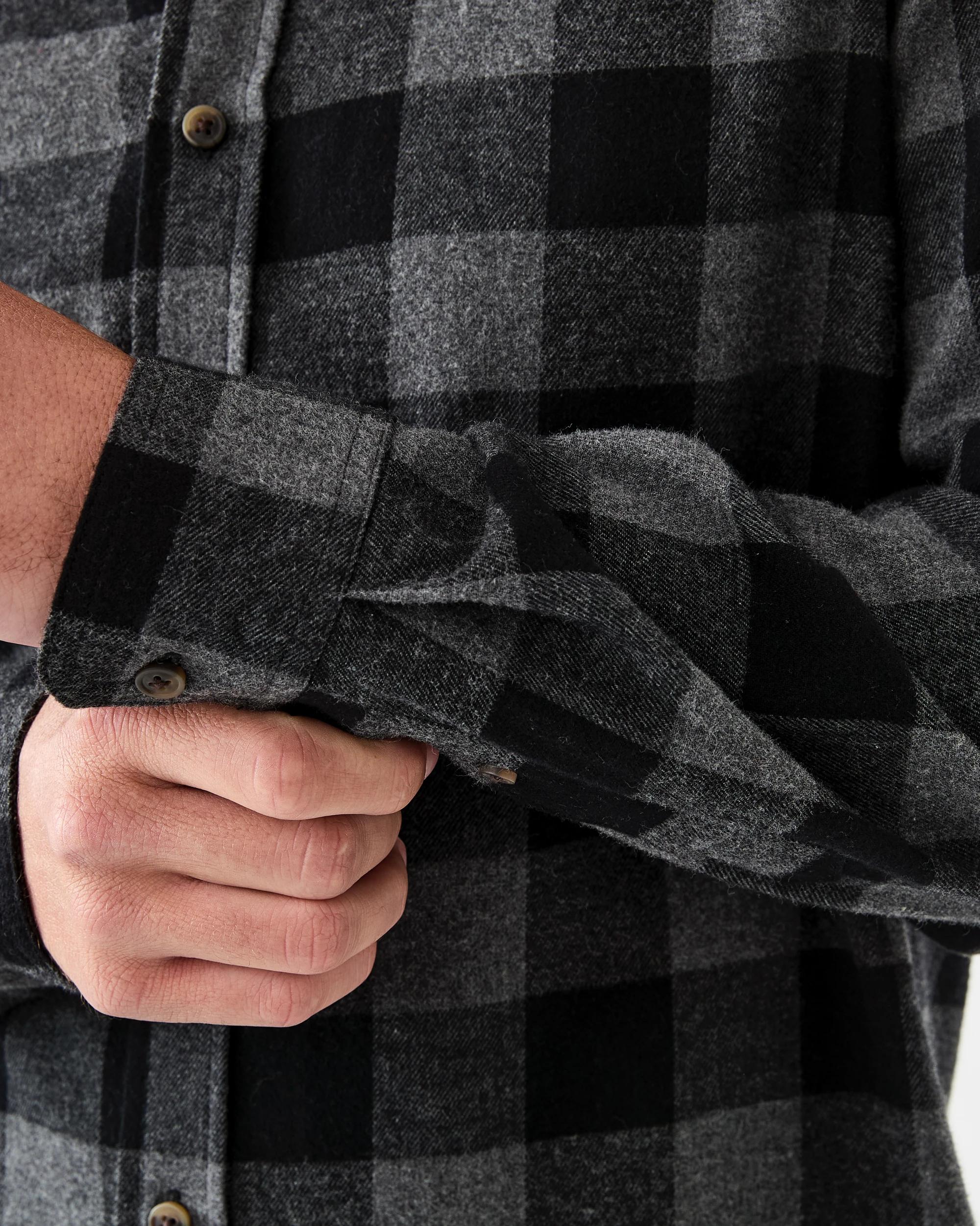 7 Long Sleeve Buffalo Check Shirt Black, 7 of 7