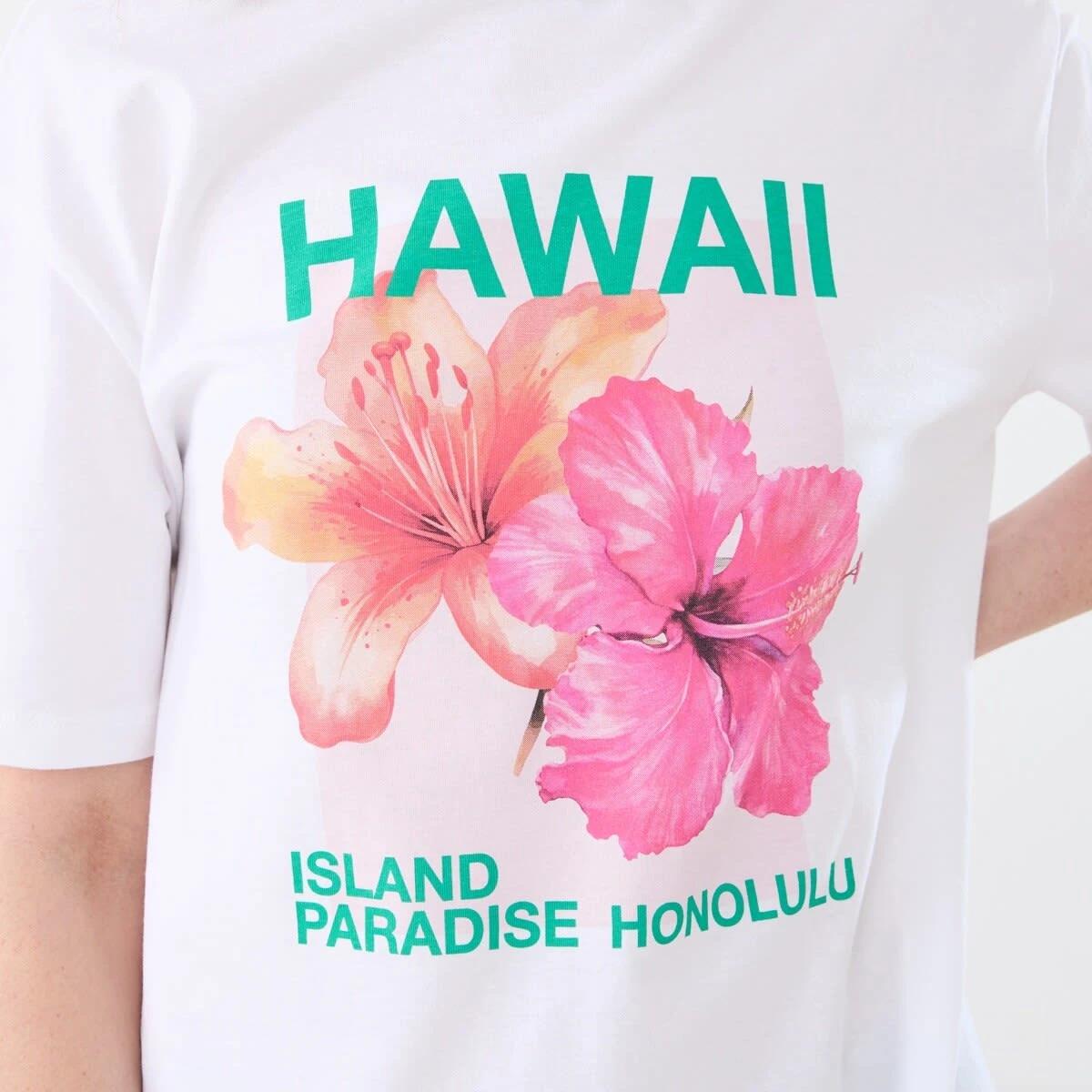 5 Short Sleeve Oversized Boyfriend T-shirt HAWAII WHITE, 5 of 5