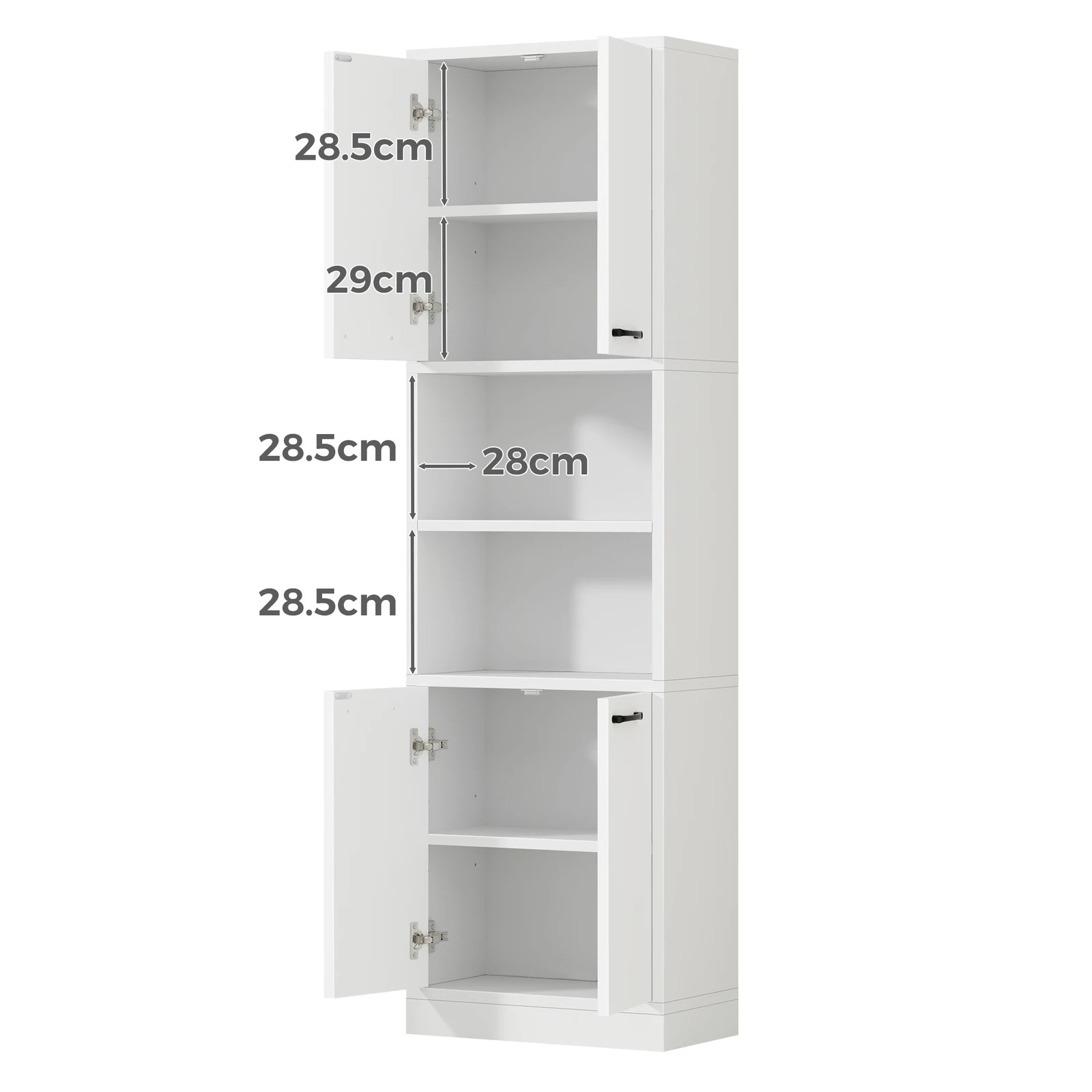 10 Alfordson Buffet Sideboard 190CM Tall Cupboard Kitchen Pantry Storage Cabinet - White, 10 of 10