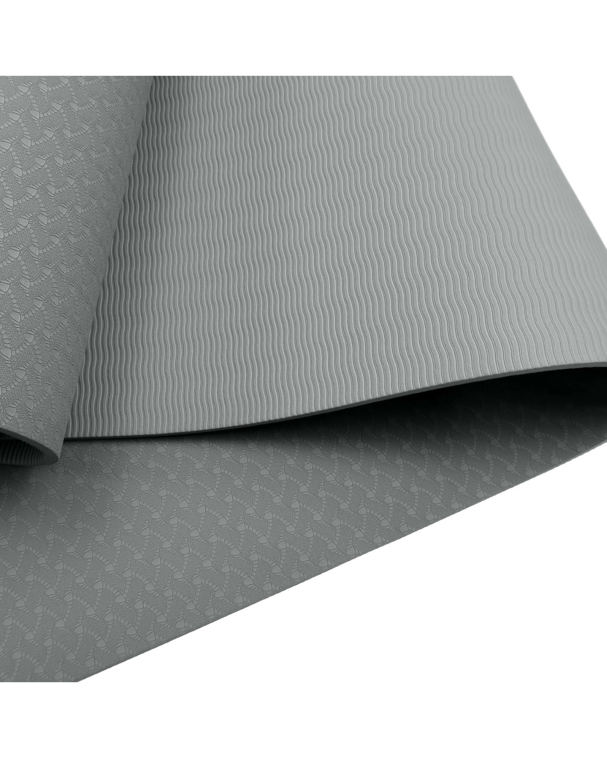 5 Powertrain TPE Pilates Exercise Yoga Mat Workout 6mm Home Gym 183cm - Grey, 5 of 7